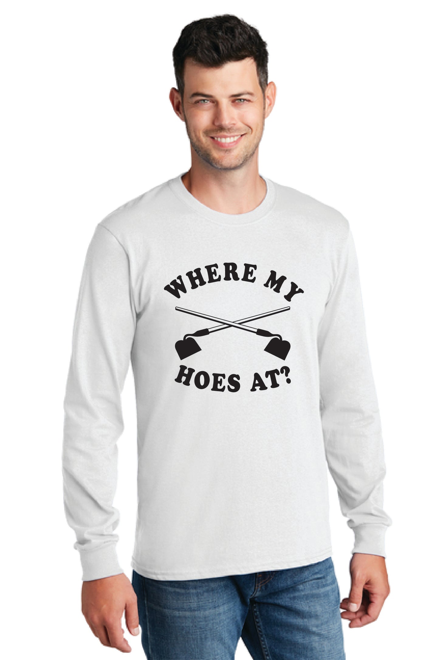WHERE MY HOES AT? Gildan Softstyle® Long Sleeve T-Shirt 1