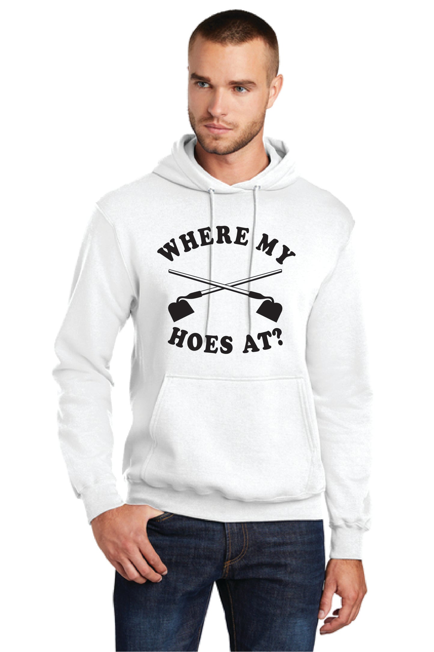 WHERE MY HOES AT? PC78H Port & Company® Core Fleece Pullover Hooded Sweatshirt 1