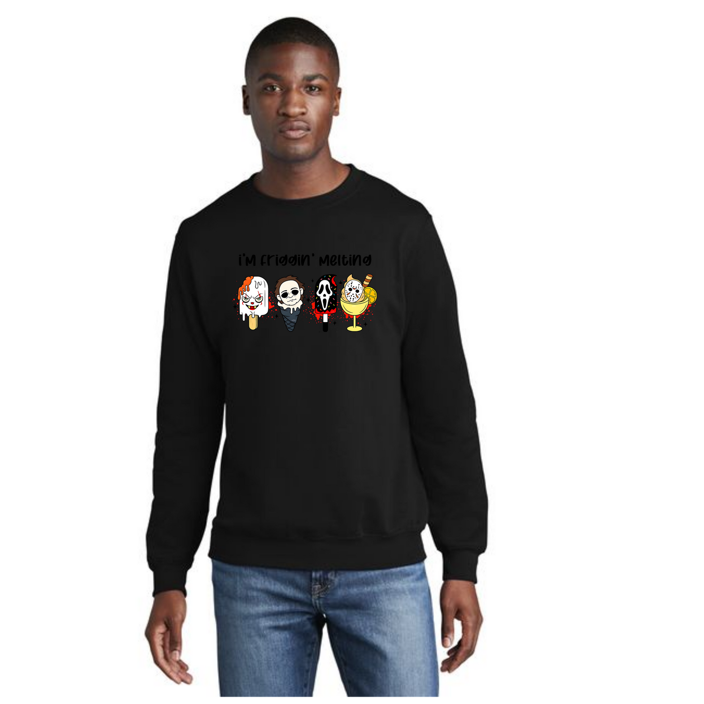 HALLOWEEN SCARY ICECREAM Port & Company® Core Fleece Crewneck Sweatshirt HW-22