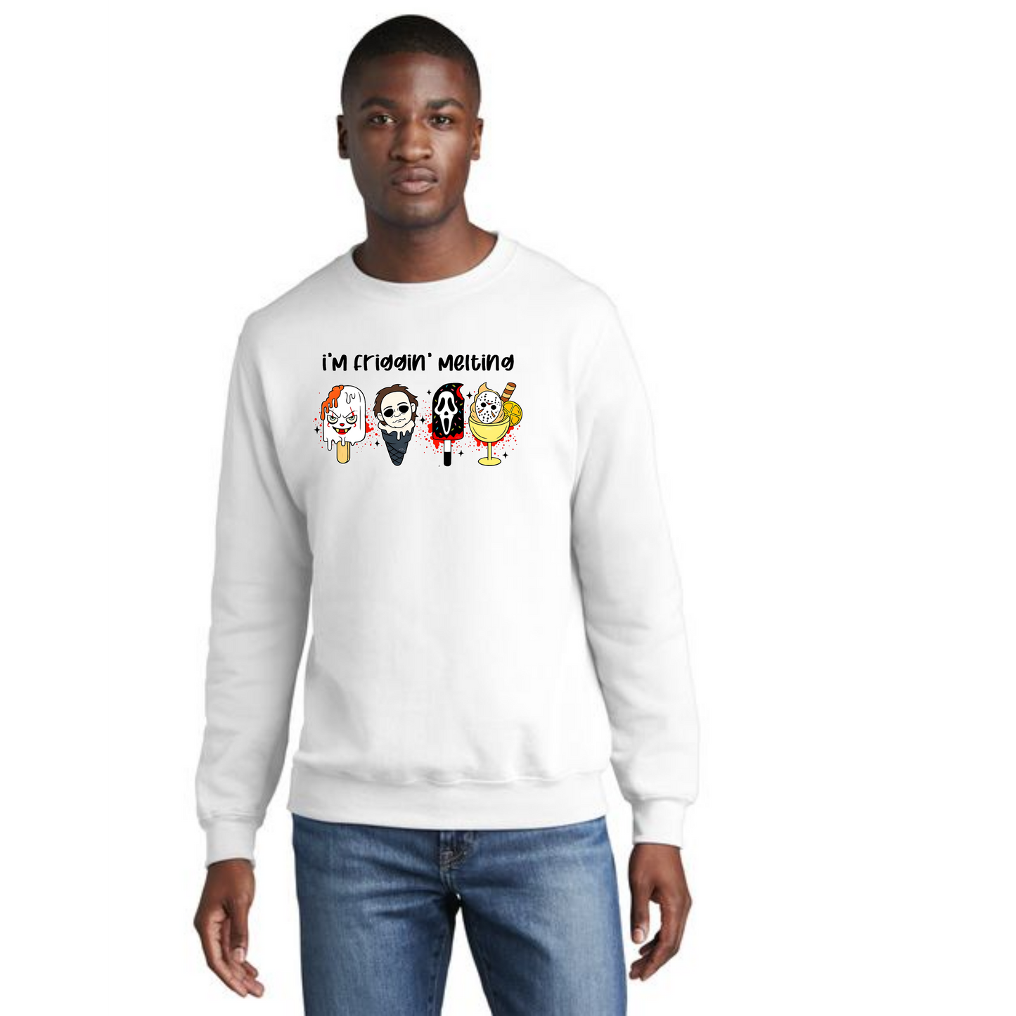 HALLOWEEN SCARY ICECREAM Port & Company® Core Fleece Crewneck Sweatshirt HW-22
