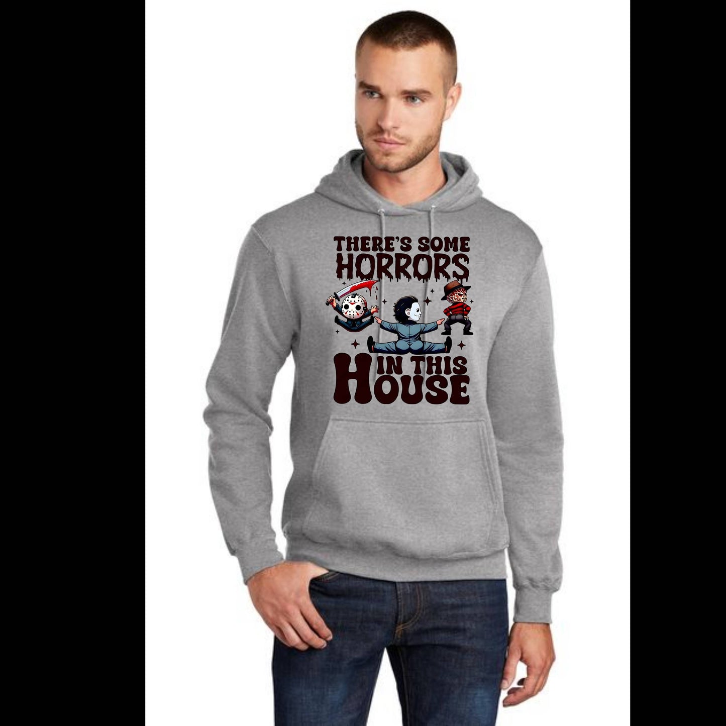 HALLOWEEN HORRORS IN THE HOUSE PC78H Port & Company® Core Fleece Pullover Hooded Sweatshirt HW-23