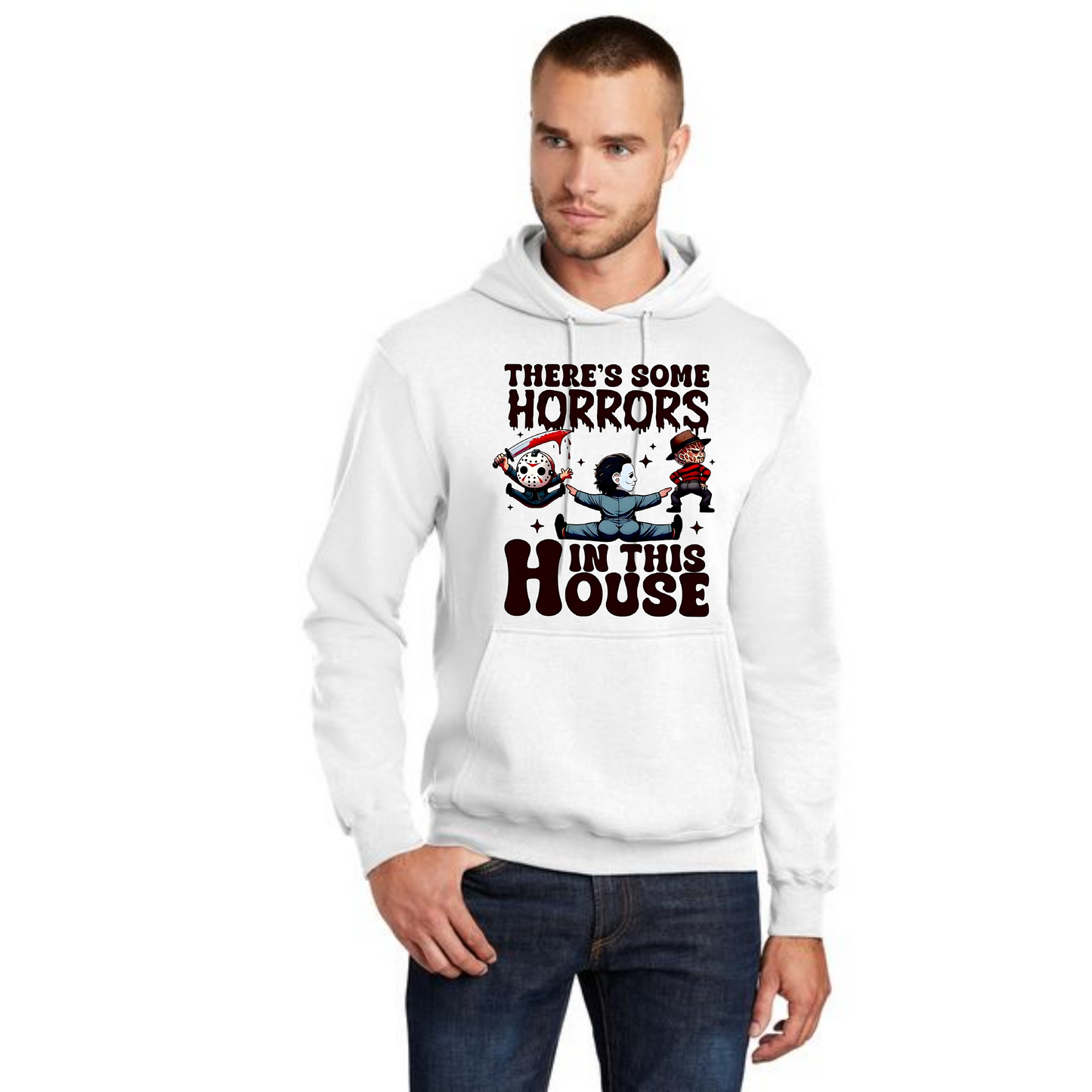 HALLOWEEN HORRORS IN THE HOUSE PC78H Port & Company® Core Fleece Pullover Hooded Sweatshirt HW-23