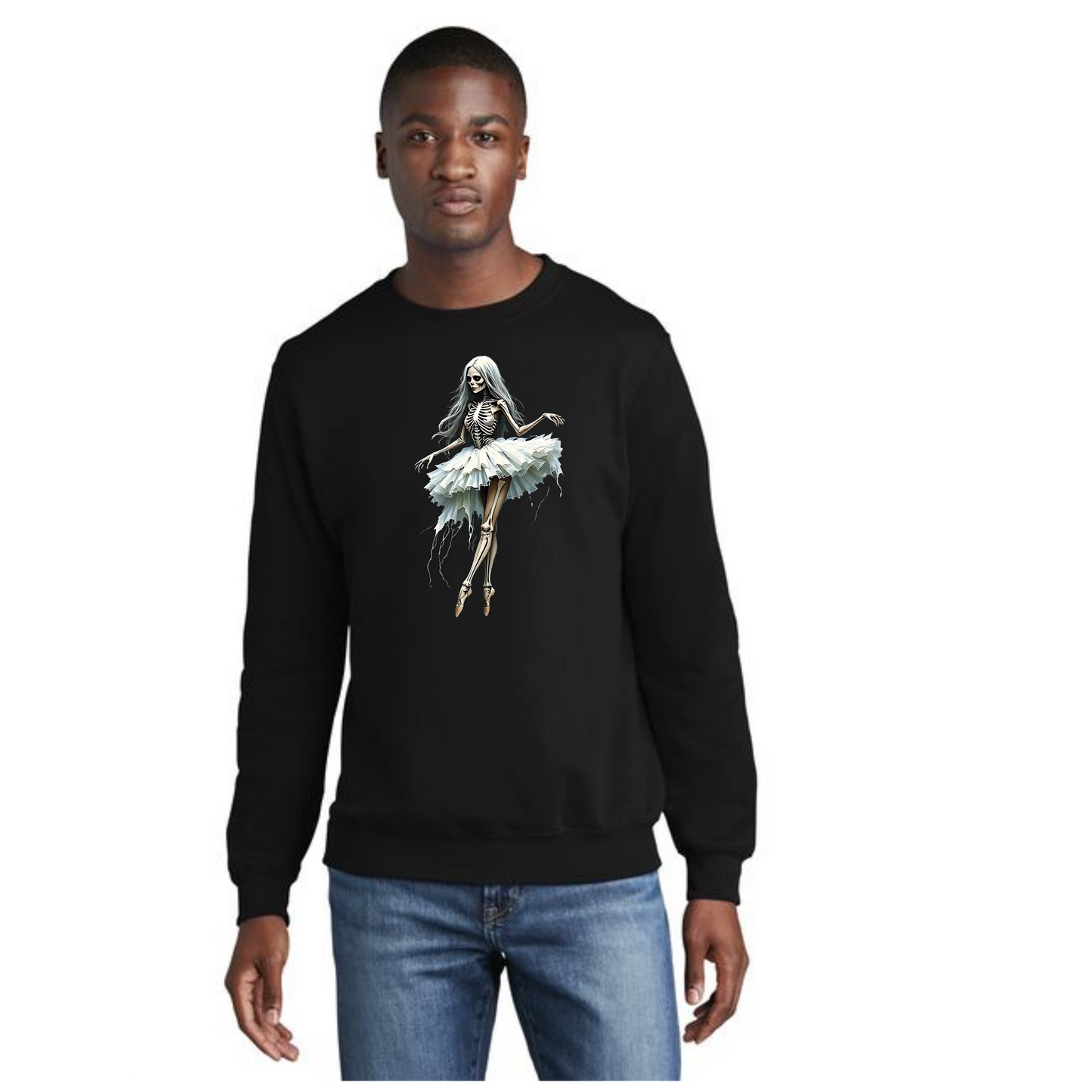 HALLOWEEN SCARY BALLERINA Port & Company® Core Fleece Crewneck Sweatshirt HW-24