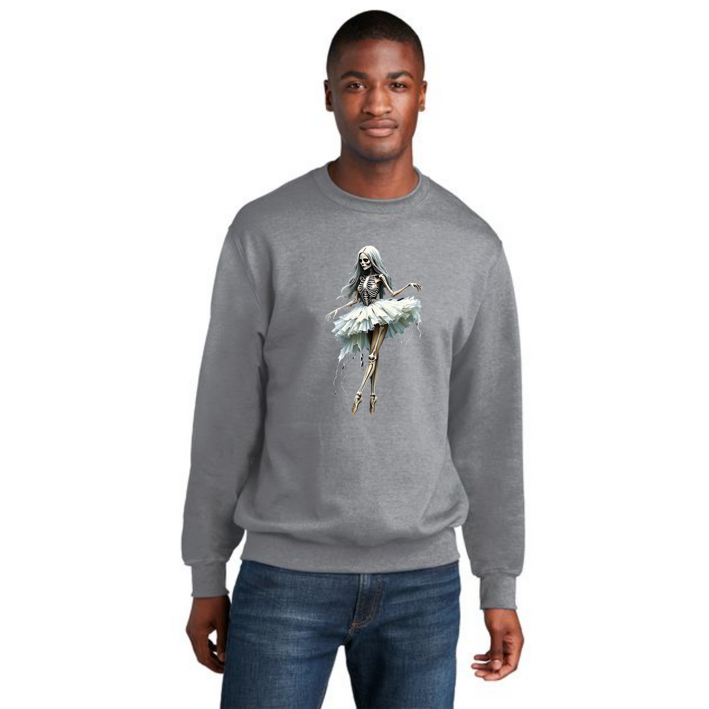 HALLOWEEN SCARY BALLERINA Port & Company® Core Fleece Crewneck Sweatshirt HW-24