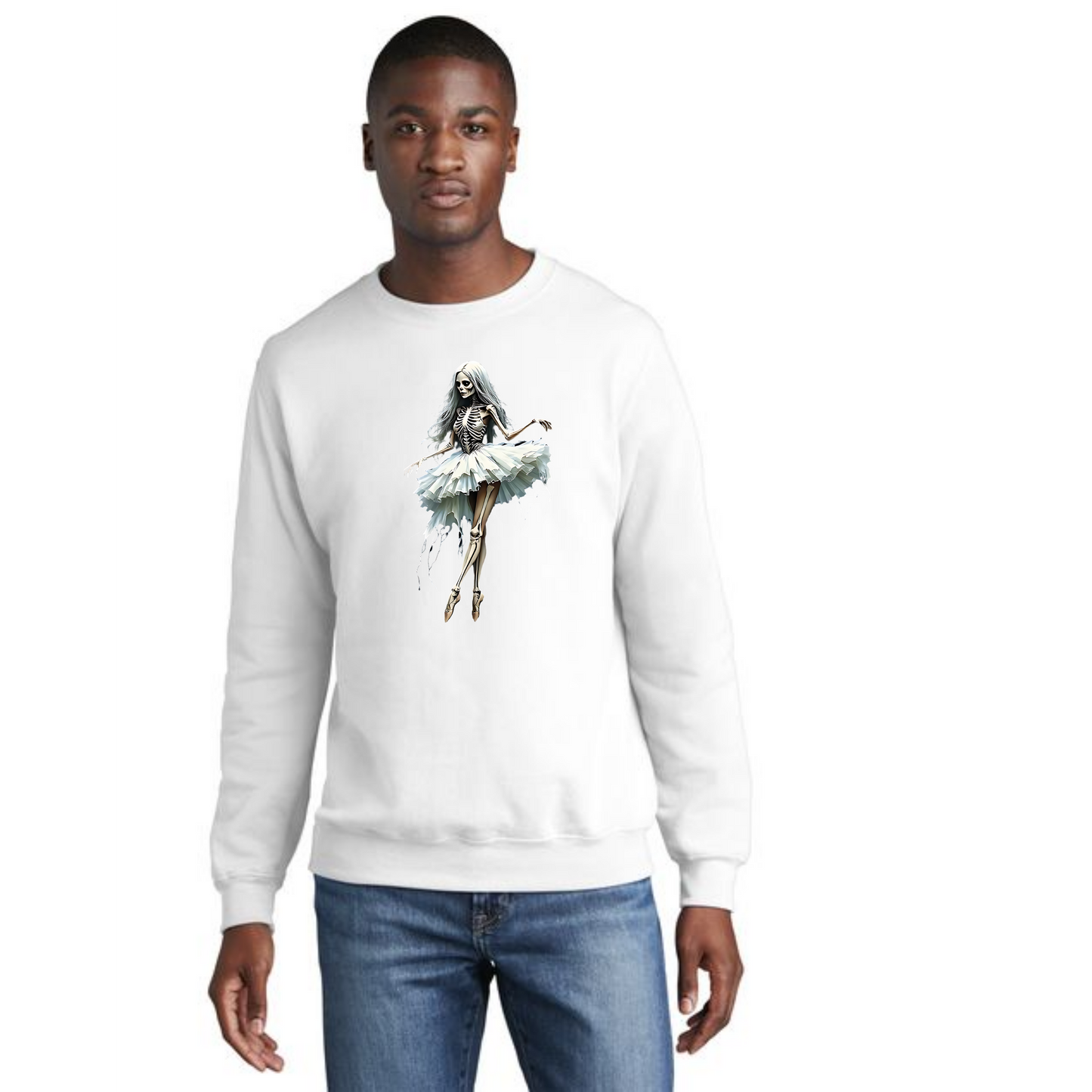 HALLOWEEN SCARY BALLERINA Port & Company® Core Fleece Crewneck Sweatshirt HW-24