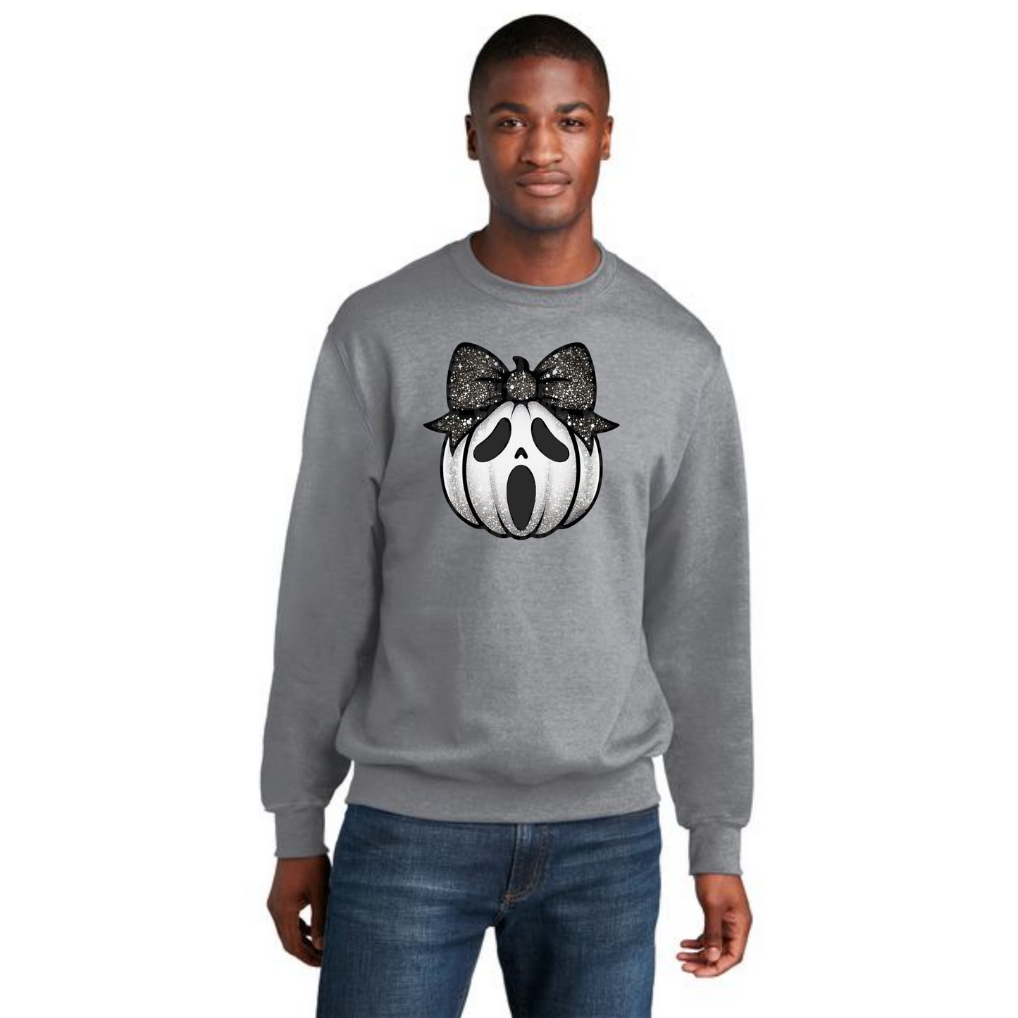 HALLOWEEN PUMPKIN Port & Company® Core Fleece Crewneck Sweatshirt HW-25