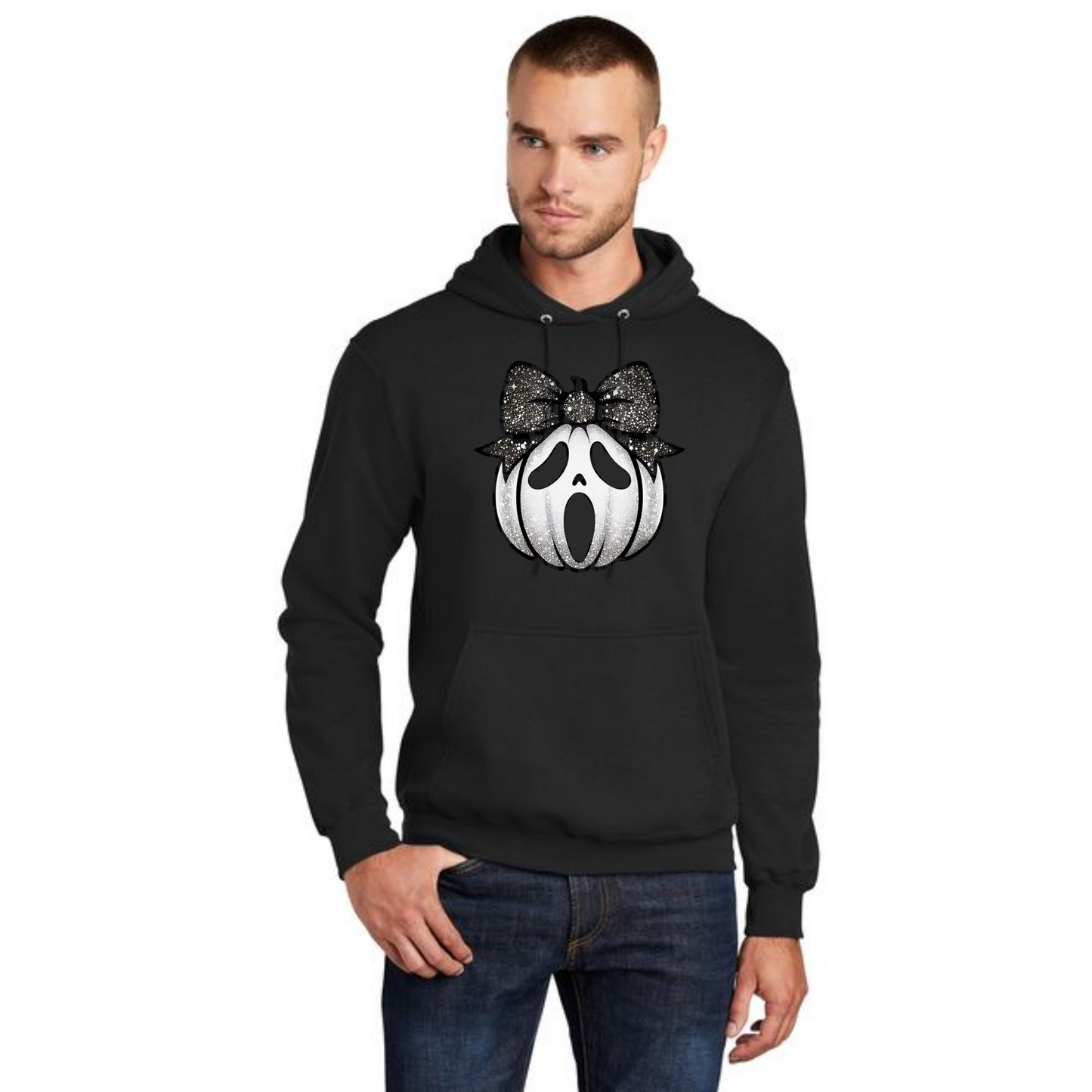HALLOWEEN PUMPKIN PC78H Port & Company® Core Fleece Pullover Hooded Sweatshirt HW-25