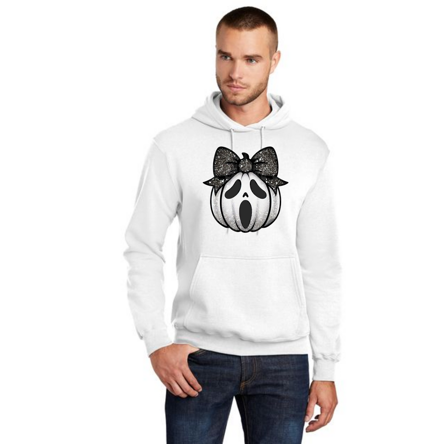 HALLOWEEN PUMPKIN PC78H Port & Company® Core Fleece Pullover Hooded Sweatshirt HW-25