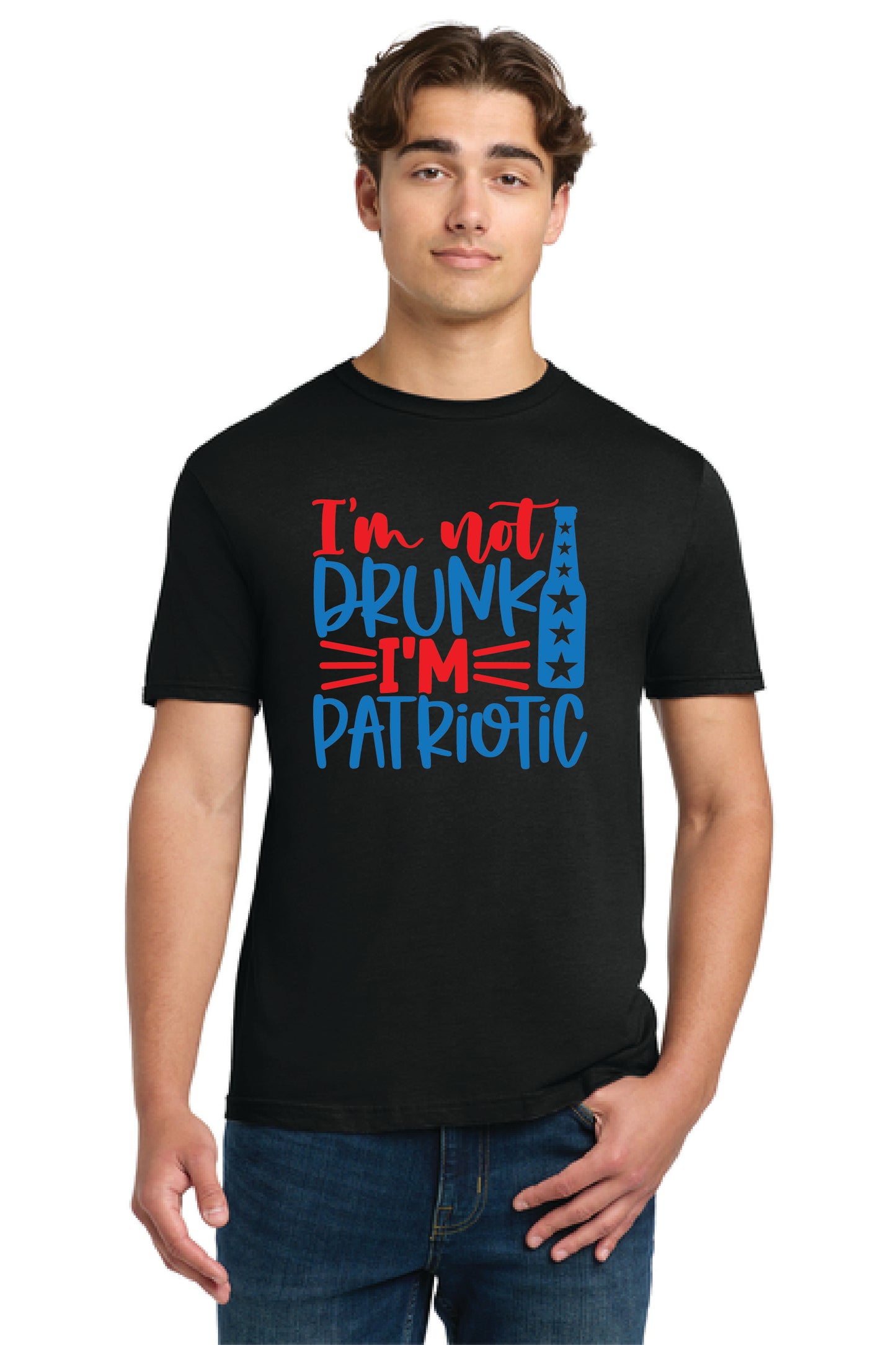 IM NOT DRUNK IM PATRIOTIC Gildan Softstyle® T-Shirt Unisex Short Sleeve Tee 9
