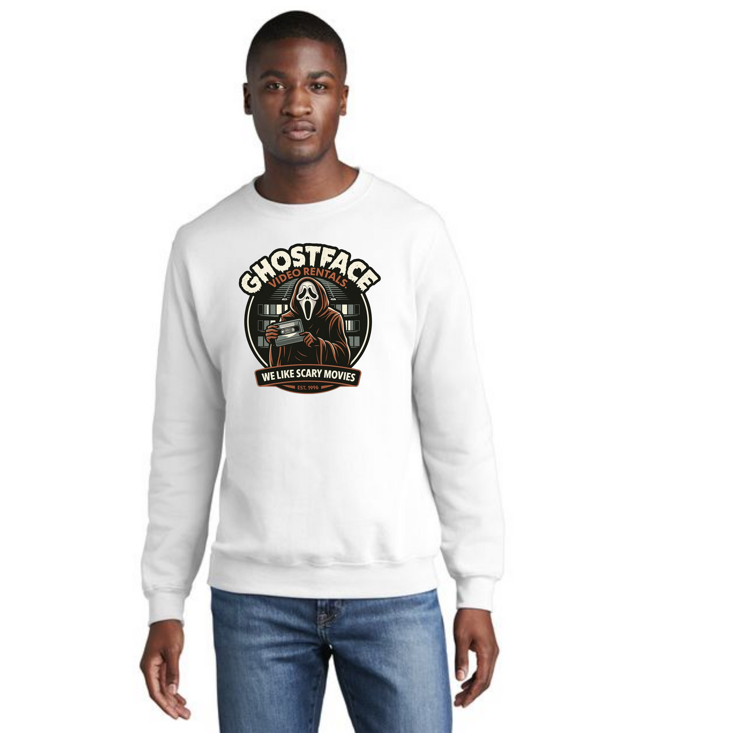 HALLOWEEN SCARY MOVIE Port & Company® Core Fleece Crewneck Sweatshirt HW-26