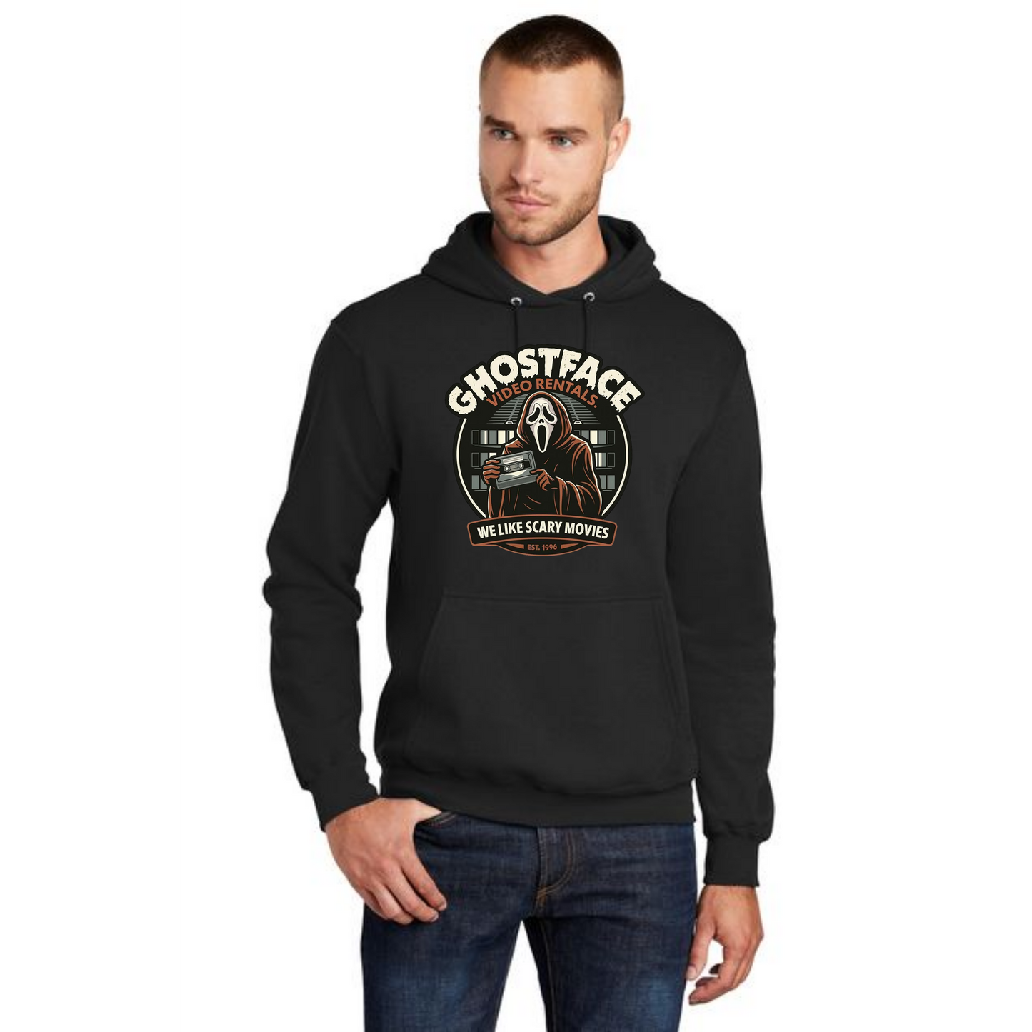 HALLOWEEN SCARY MOVIE PC78H Port & Company® Core Fleece Pullover Hooded Sweatshirt HW-26