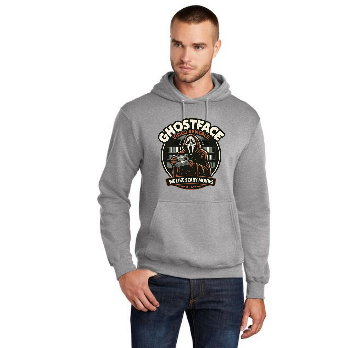 HALLOWEEN SCARY MOVIE PC78H Port & Company® Core Fleece Pullover Hooded Sweatshirt HW-26