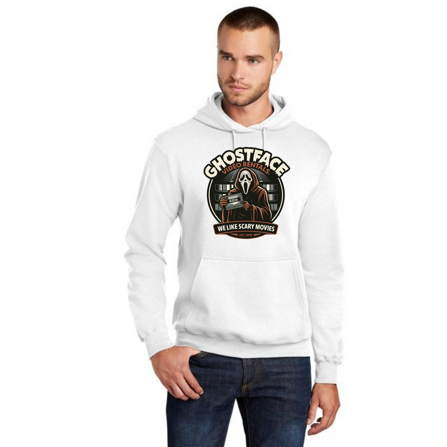 HALLOWEEN SCARY MOVIE PC78H Port & Company® Core Fleece Pullover Hooded Sweatshirt HW-26