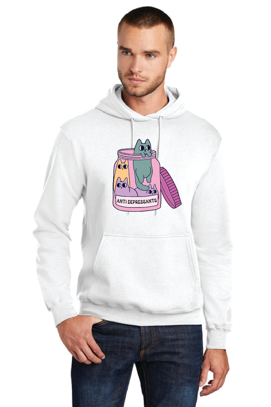ANTI DEPRESSANTS CATS PC78H Port & Company® Core Fleece Pullover Hooded Sweatshirt 5