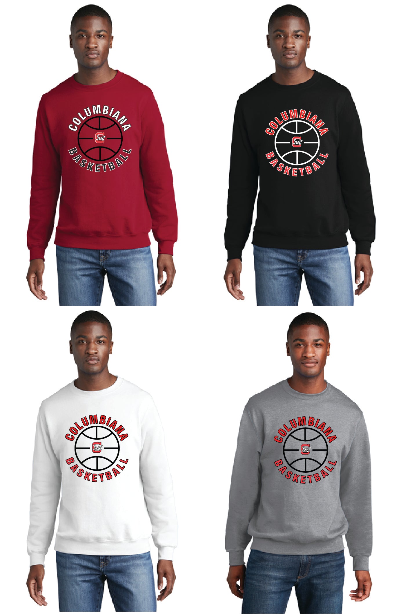 Columbiana Clippers Basketball PC78 Port & Company® Core Fleece Crewneck Sweatshirt 2