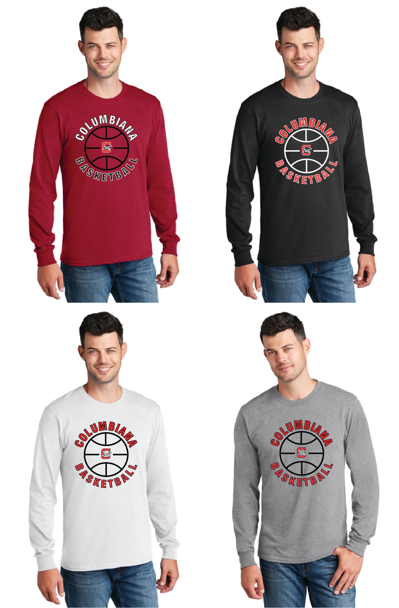 Columbiana Clippers Basketball PC55LS Port & Company® Long Sleeve Core Blend Tee 2