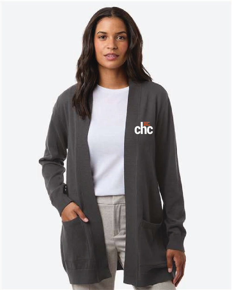 DG447W Women's New Classics Open Cardigan Sweater EMB-CHC-15