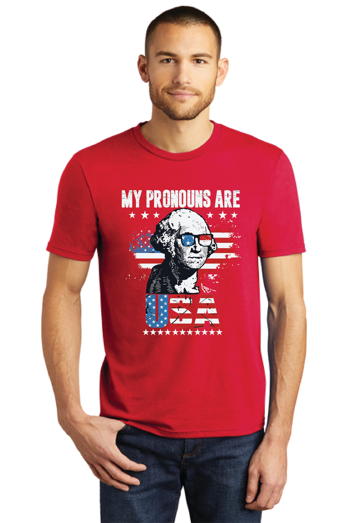 MY PRONOUNS ARE U. S. A. DM130 District ® Perfect Tri ® Tee 19