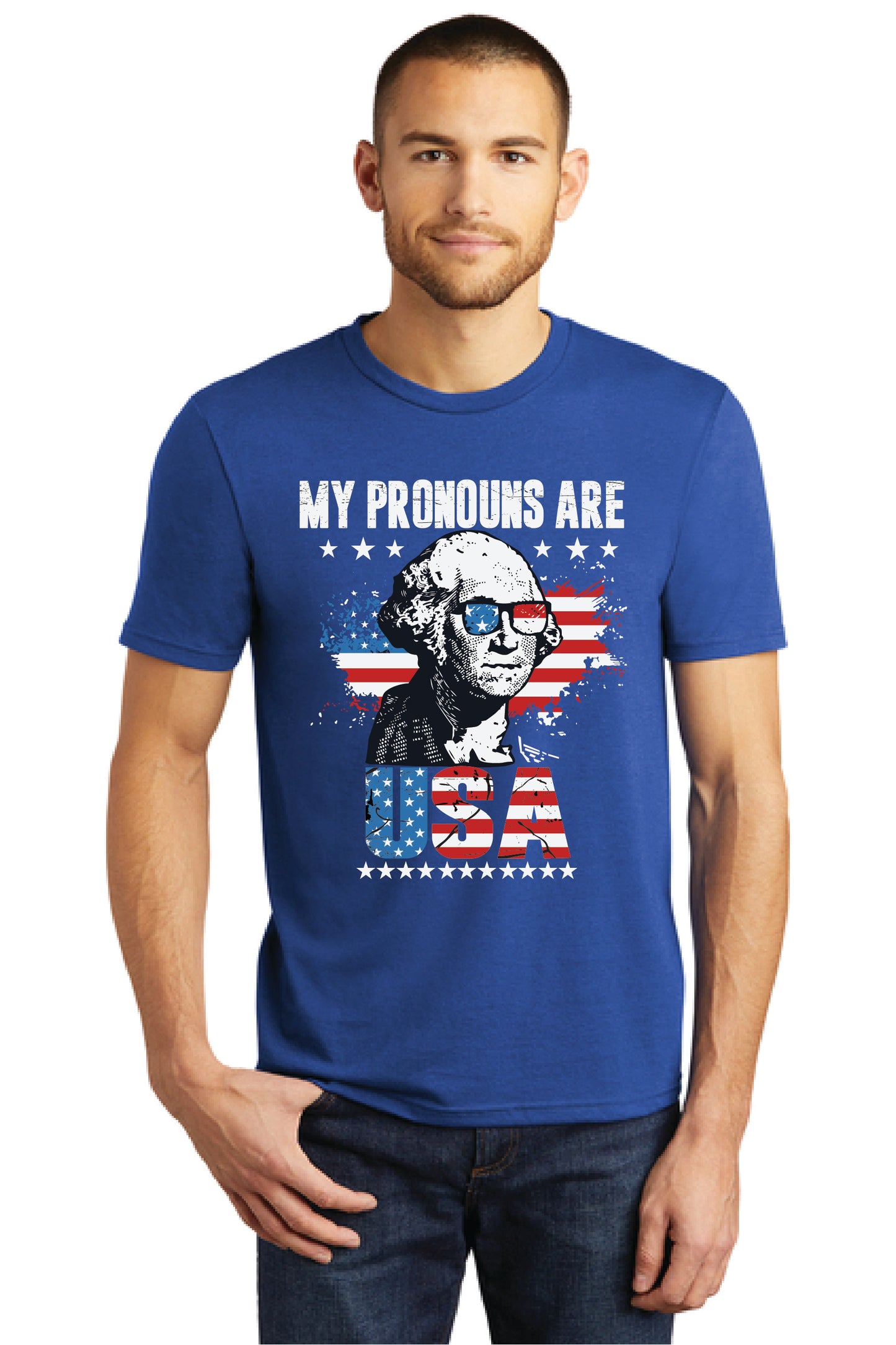 MY PRONOUNS ARE U. S. A. DM130 District ® Perfect Tri ® Tee 19