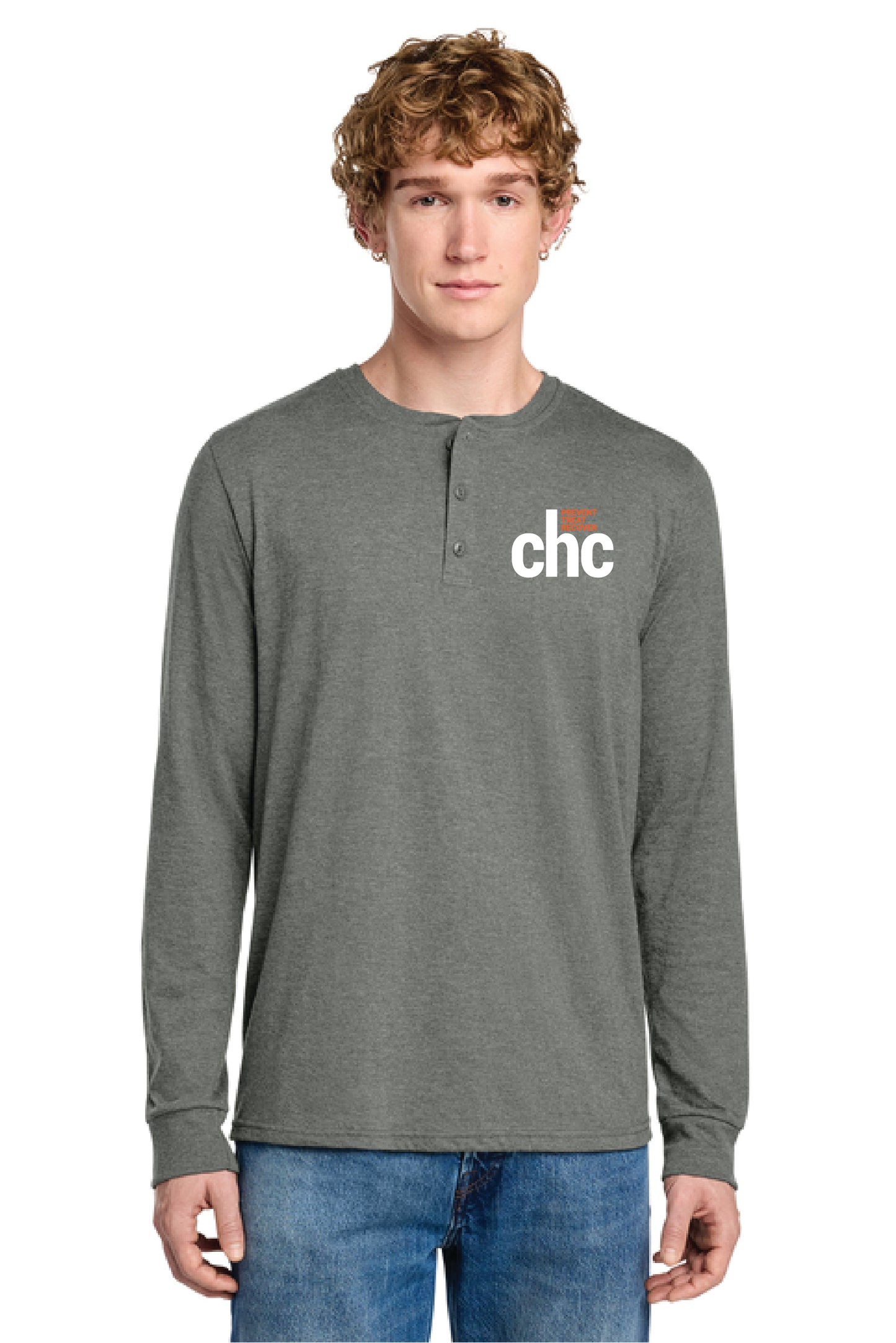 DT145 District® Perfect Tri® Long Sleeve Henley SP-CHC-6