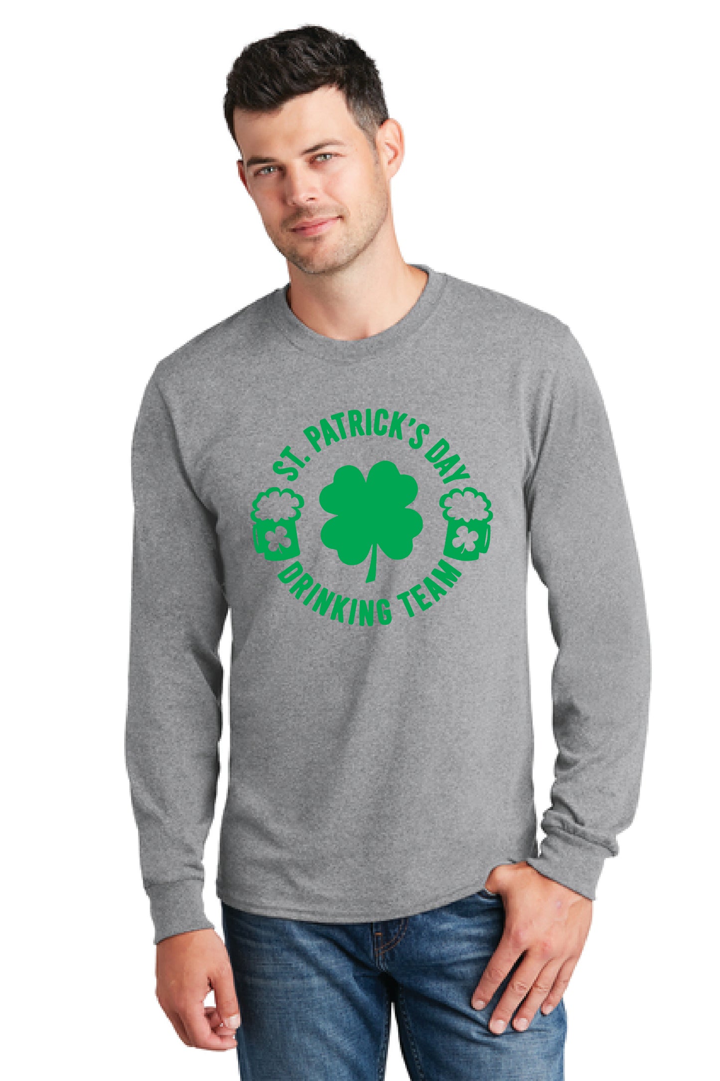 DRINKING TEAM PC54LS Port & Company® Long Sleeve Core Cotton Tee 22