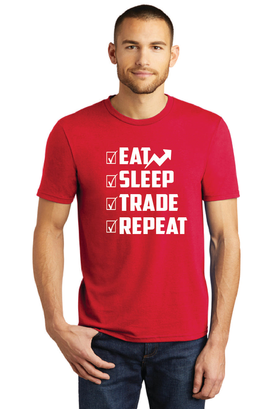 EAT SLEEP TRADE REPEAT STONKS! DM130 District ® Perfect Tri ® Tee 5