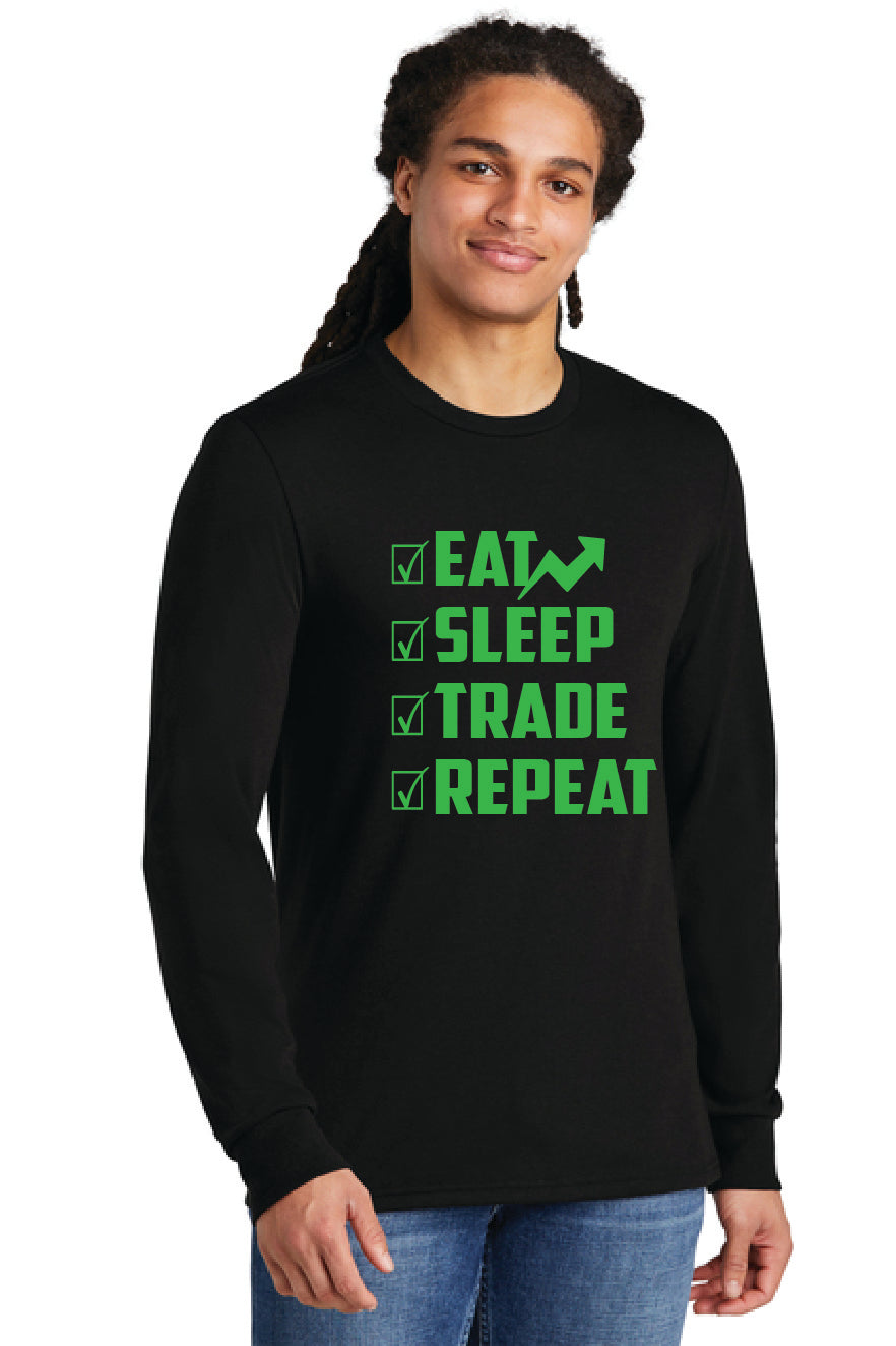 EAT SLEEP TRADE REPEAT DM132 District ® Perfect Tri ® Long Sleeve Tee 5