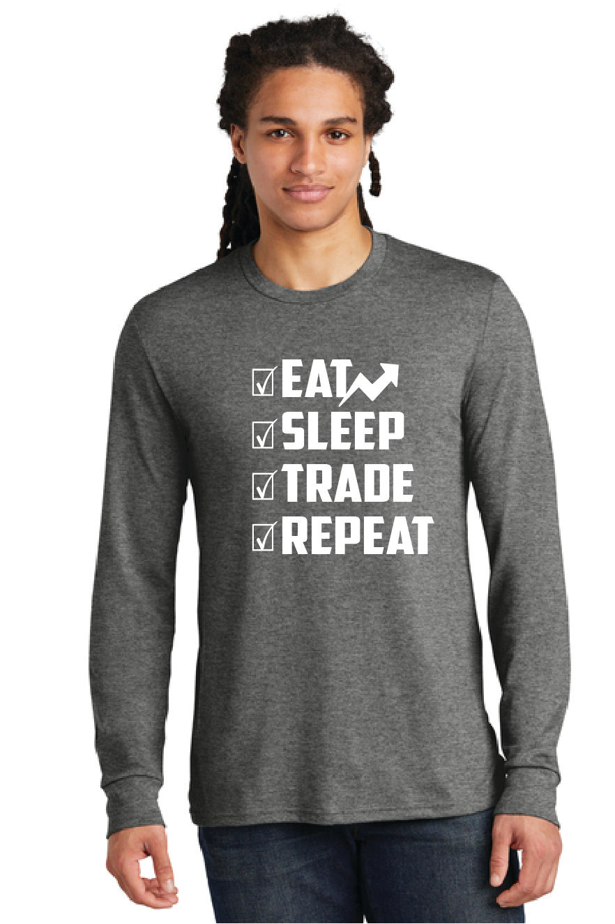 EAT SLEEP TRADE REPEAT DM132 District ® Perfect Tri ® Long Sleeve Tee 5