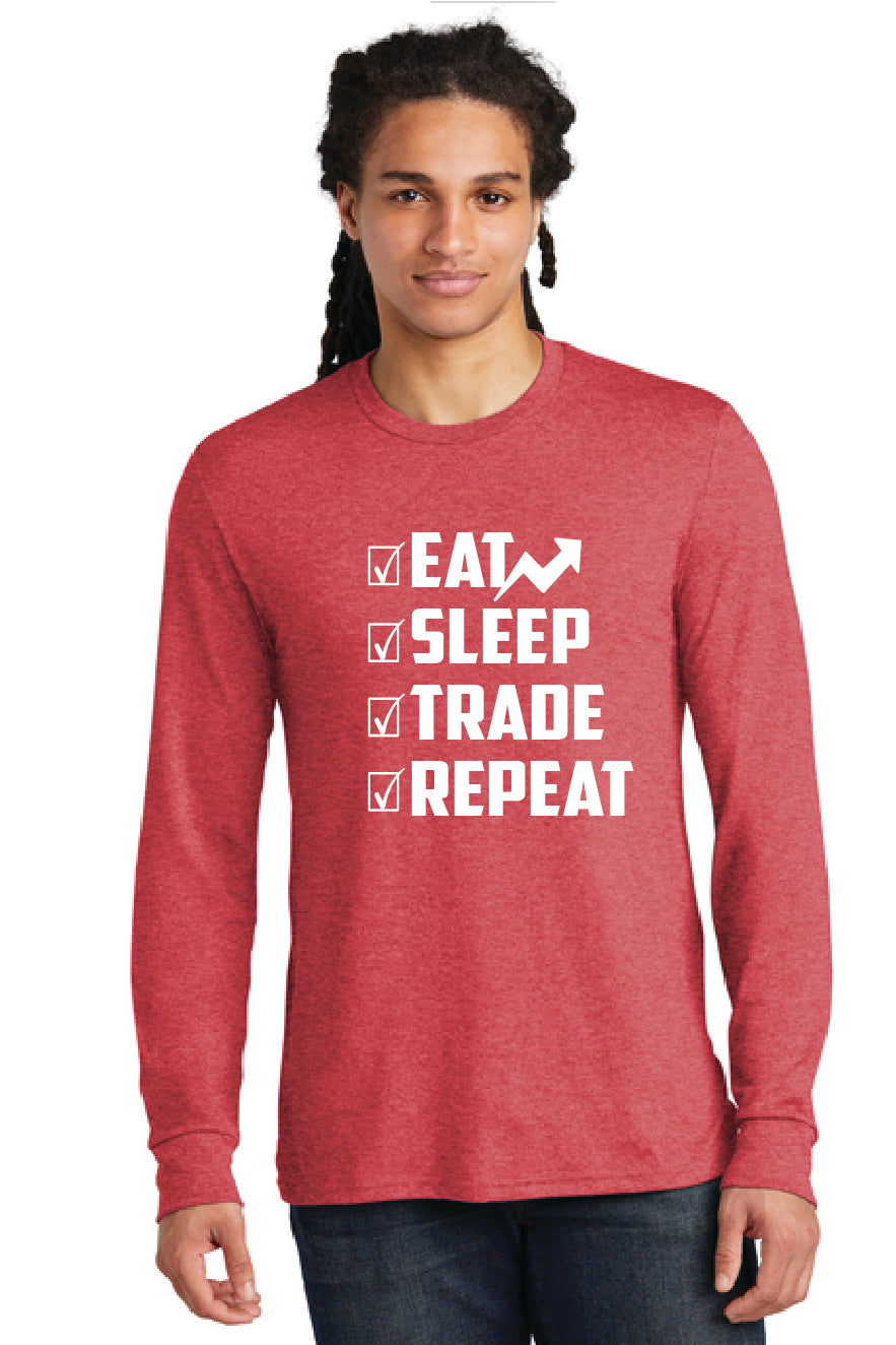 EAT SLEEP TRADE REPEAT DM132 District ® Perfect Tri ® Long Sleeve Tee 5