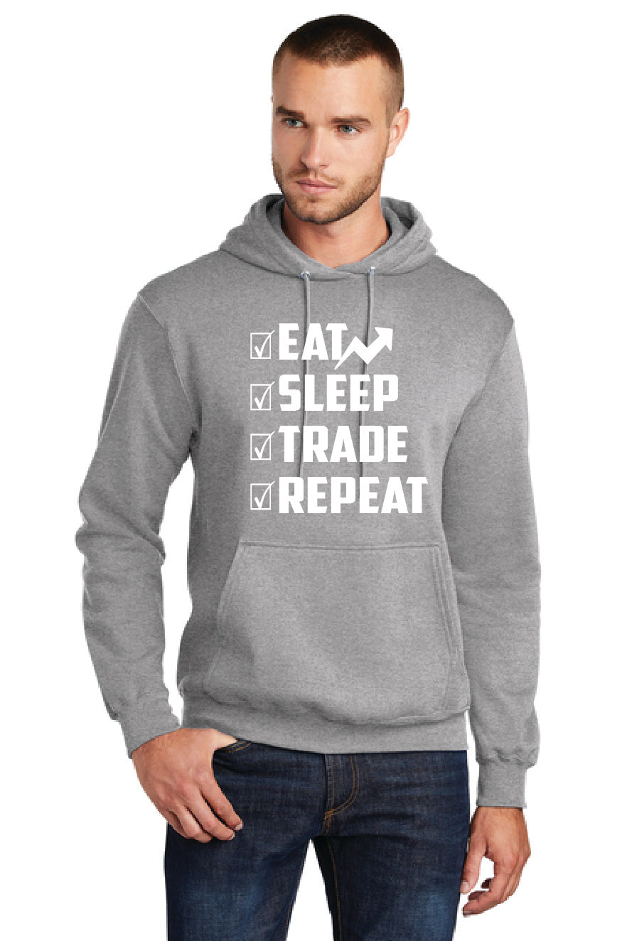 EAT SLEEP TRADE Port & Company® Core Fleece Pullover Hooded Sweatshirt 5
