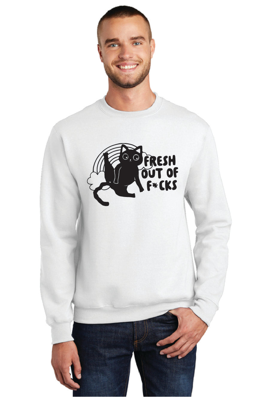 FRESH OUT OF F*CKS PC78 Port & Company® Essential Fleece Crewneck Sweatshirt 4