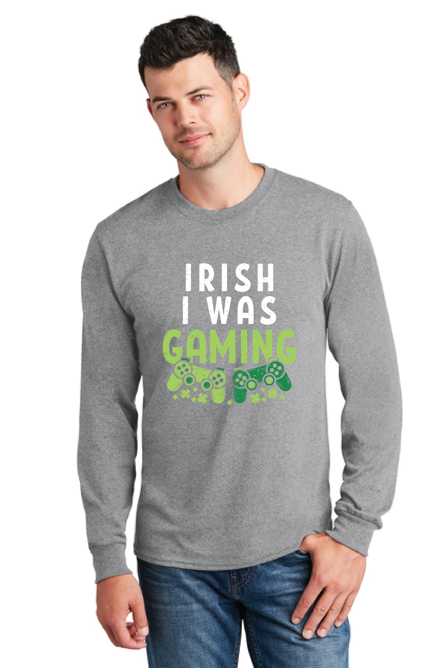 IRISH I WAS GAMING PC54LS Port & Company® Long Sleeve Core Cotton 29