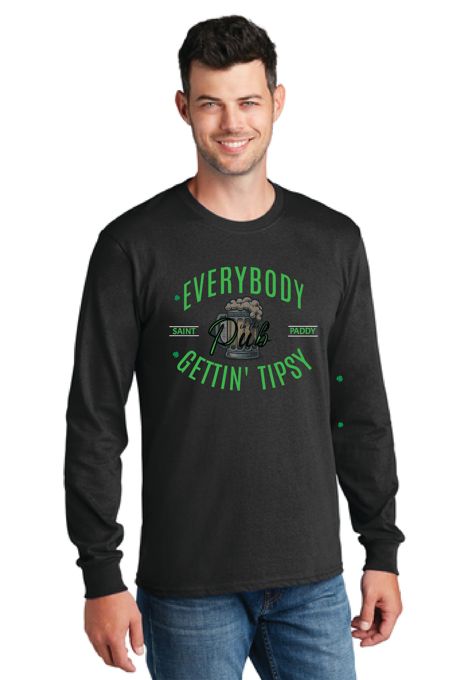 EVERYBODY IN THE PUB GETTIN TIPSY Port & Company® Long Sleeve Core Cotton Tee 5