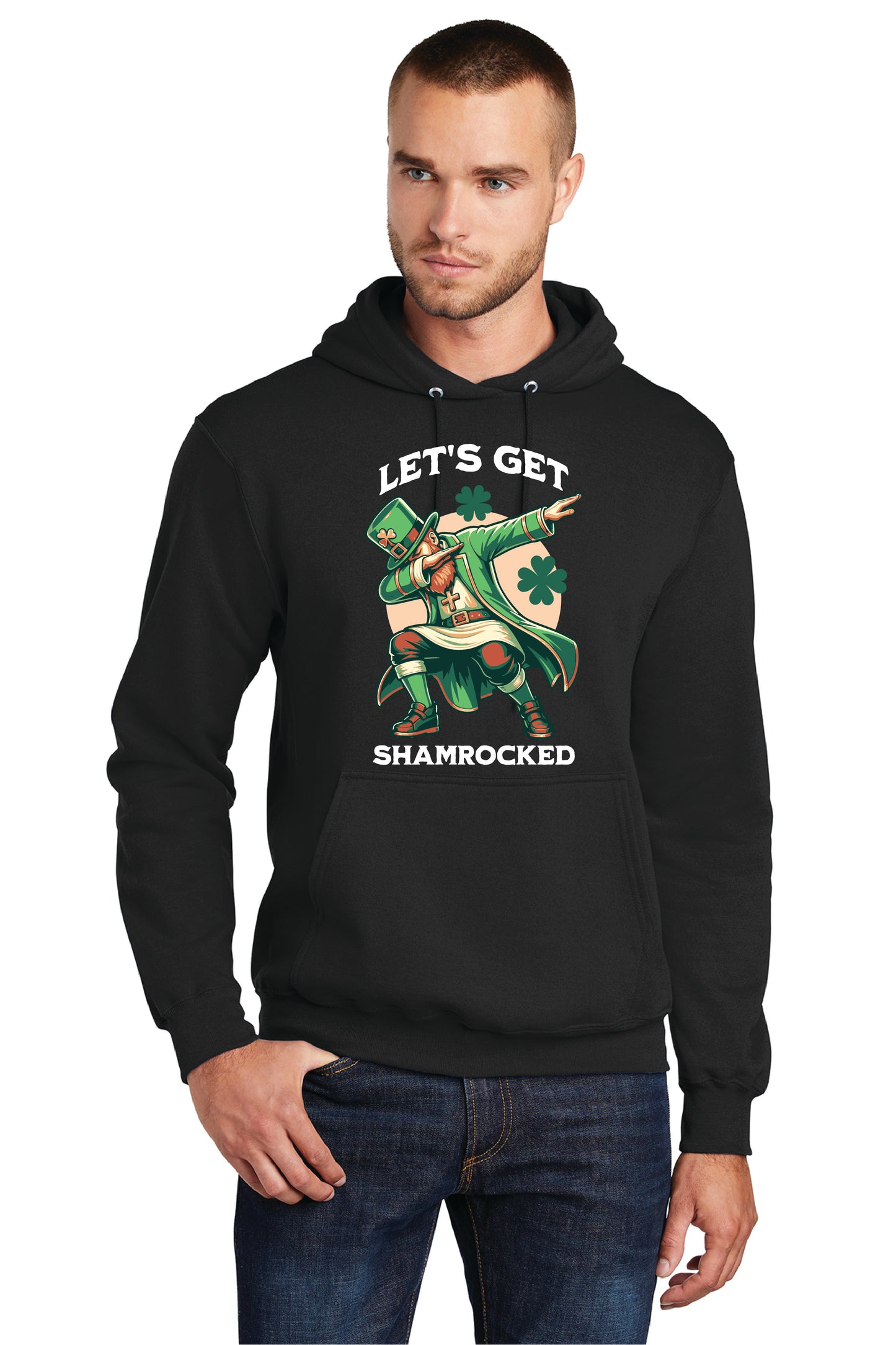LETS GET SHAMROCKED PC78H Port & Company® Core Fleece Pullover Hooded Sweatshirt 2