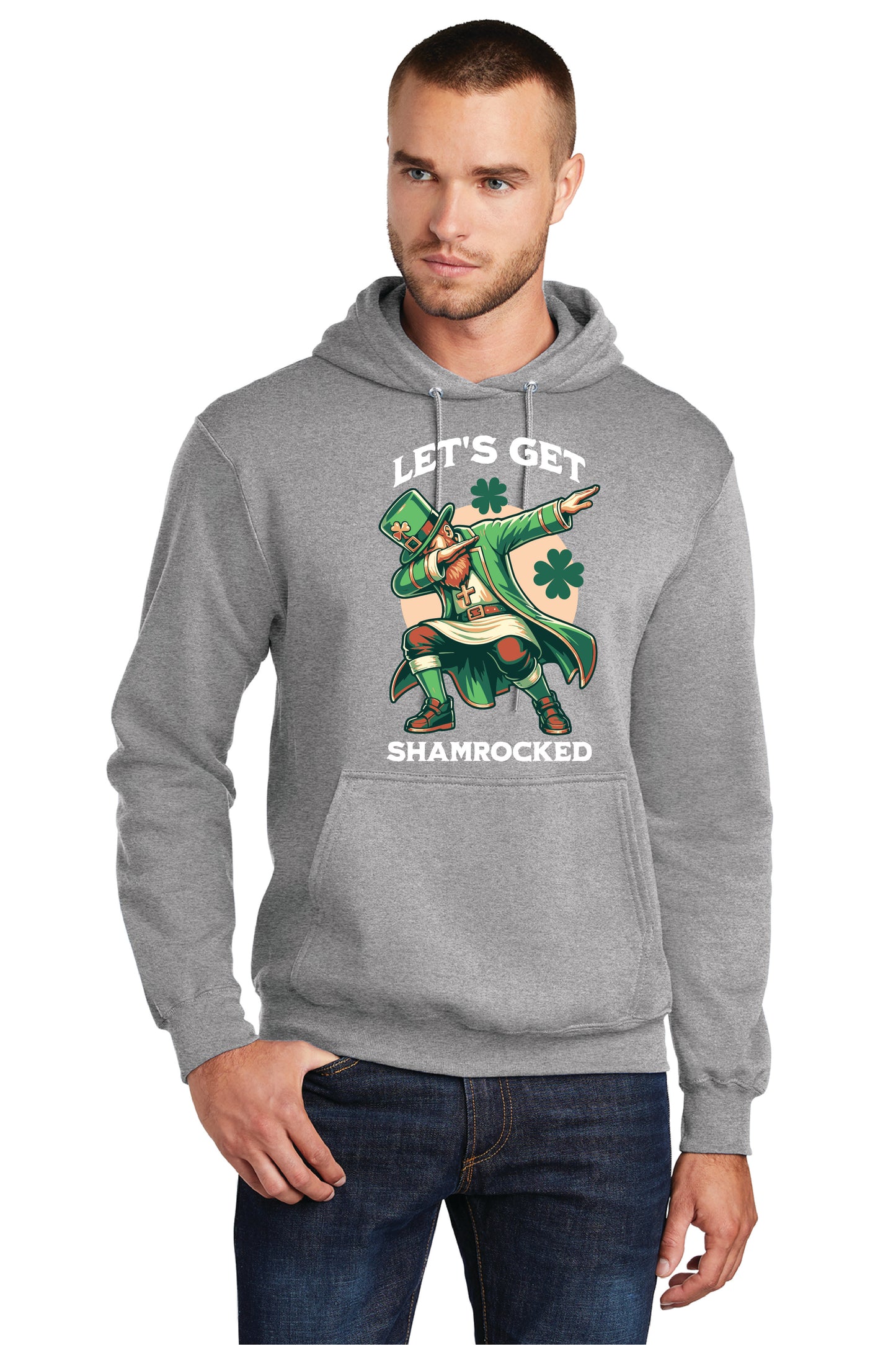 LETS GET SHAMROCKED PC78H Port & Company® Core Fleece Pullover Hooded Sweatshirt 2