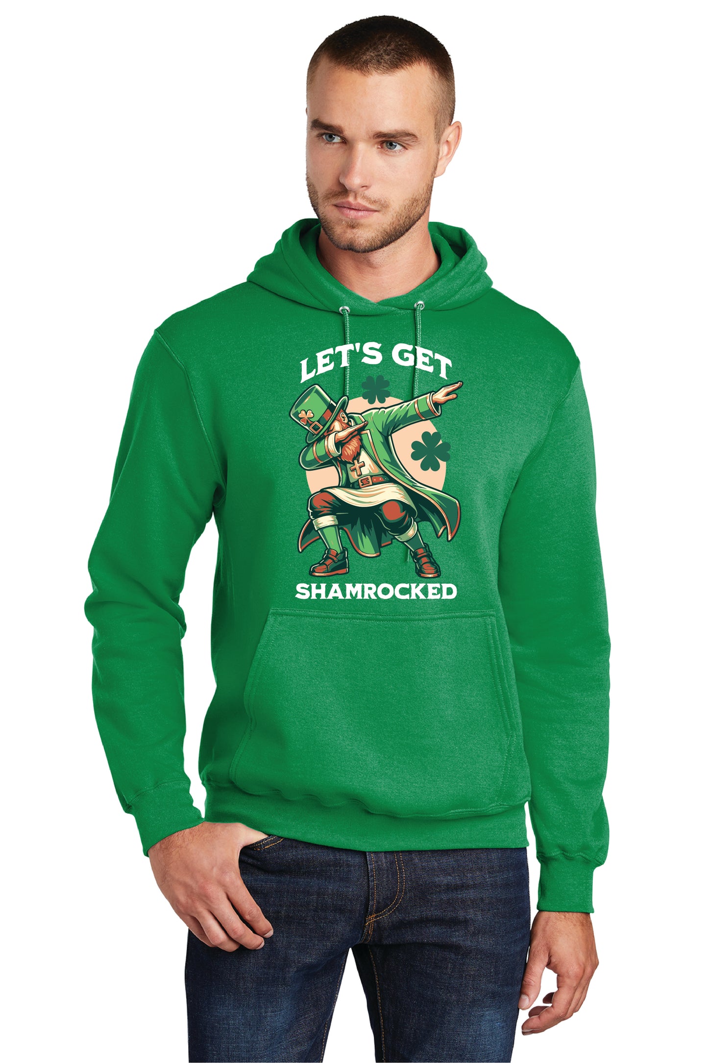 LETS GET SHAMROCKED PC78H Port & Company® Core Fleece Pullover Hooded Sweatshirt 2