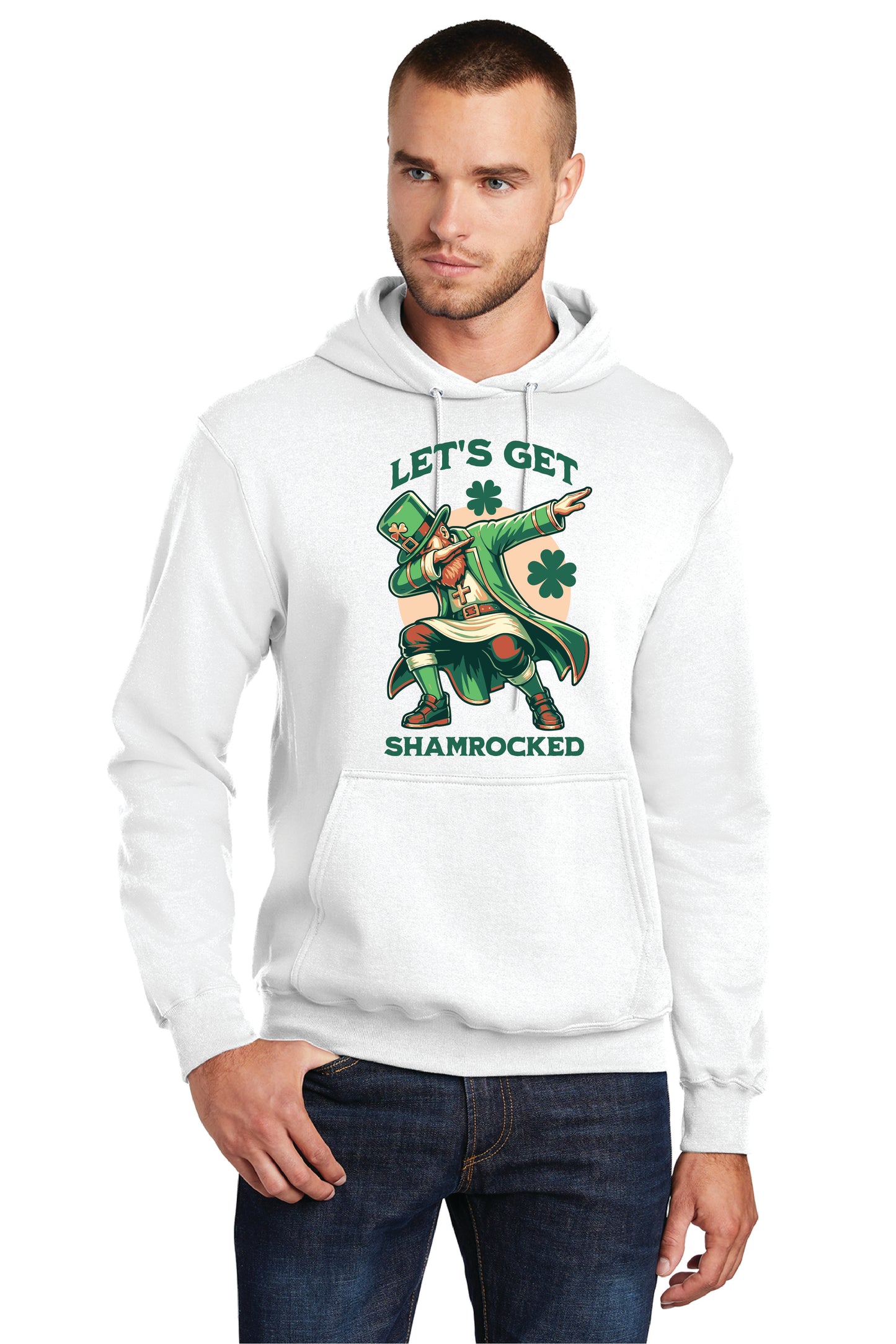 LETS GET SHAMROCKED PC78H Port & Company® Core Fleece Pullover Hooded Sweatshirt 2
