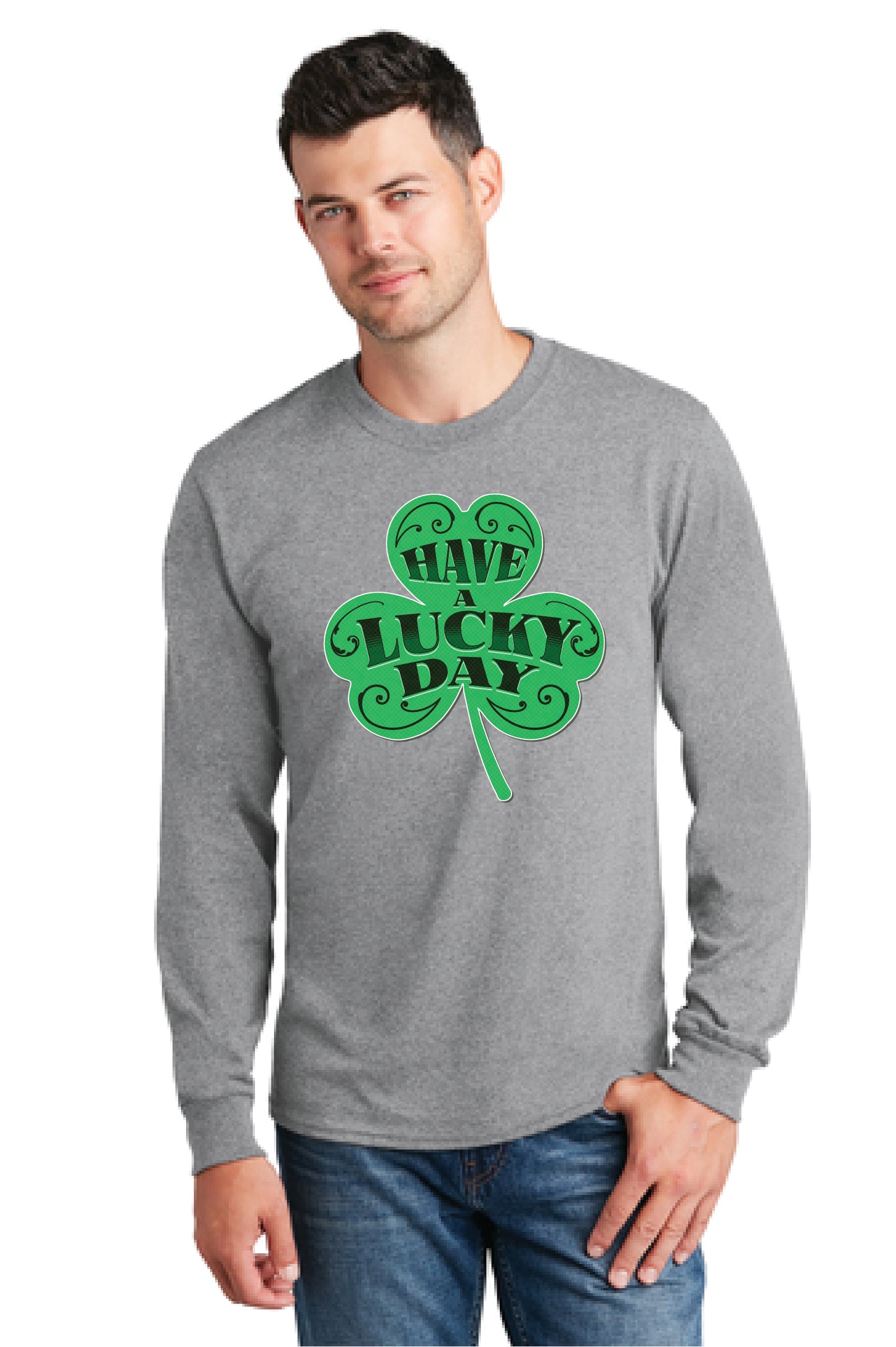HAVE A LUCKY DAY PC54LS Port & Company® Long Sleeve Core Cotton Tee 13