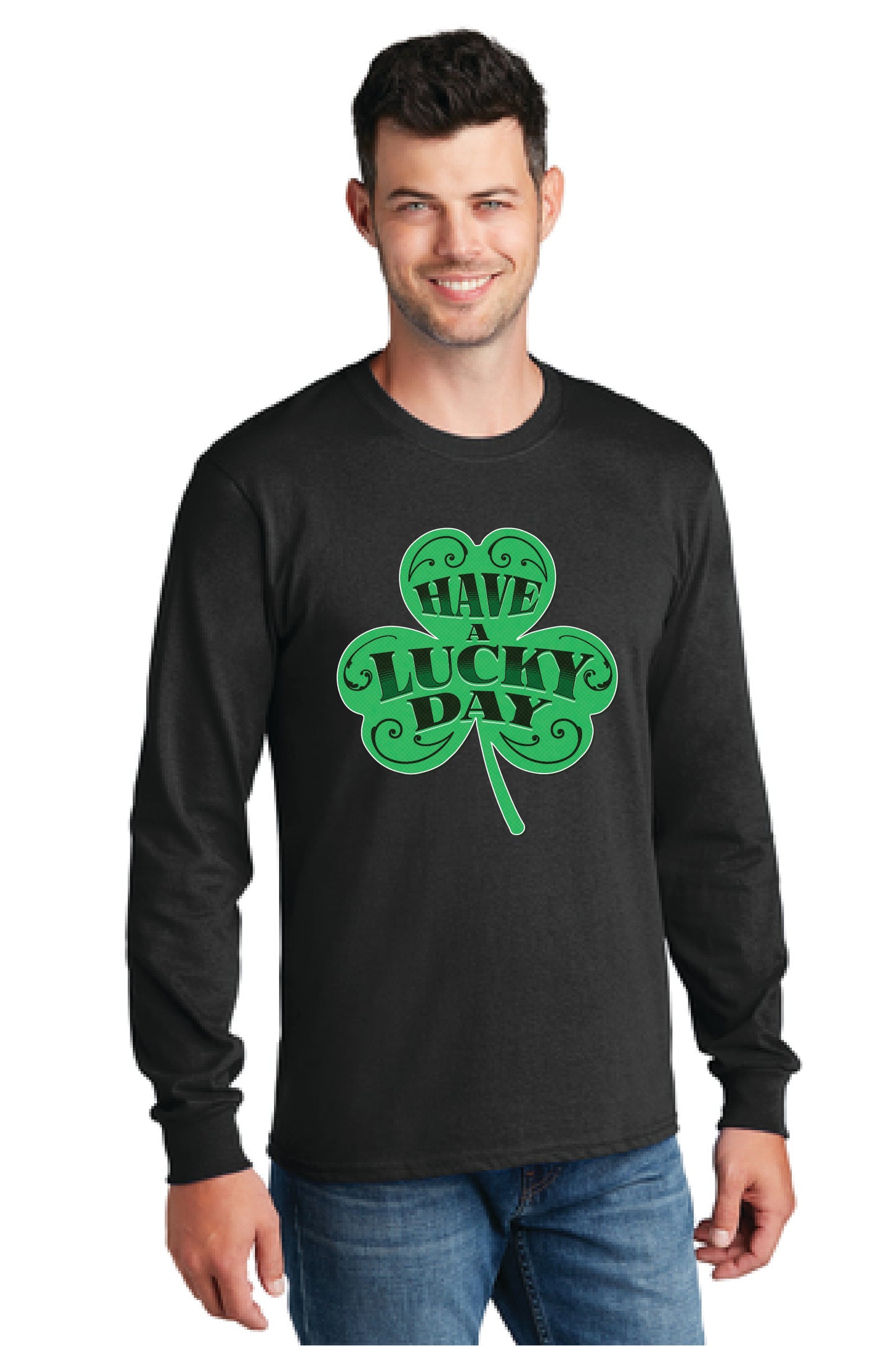 HAVE A LUCKY DAY PC54LS Port & Company® Long Sleeve Core Cotton Tee 13