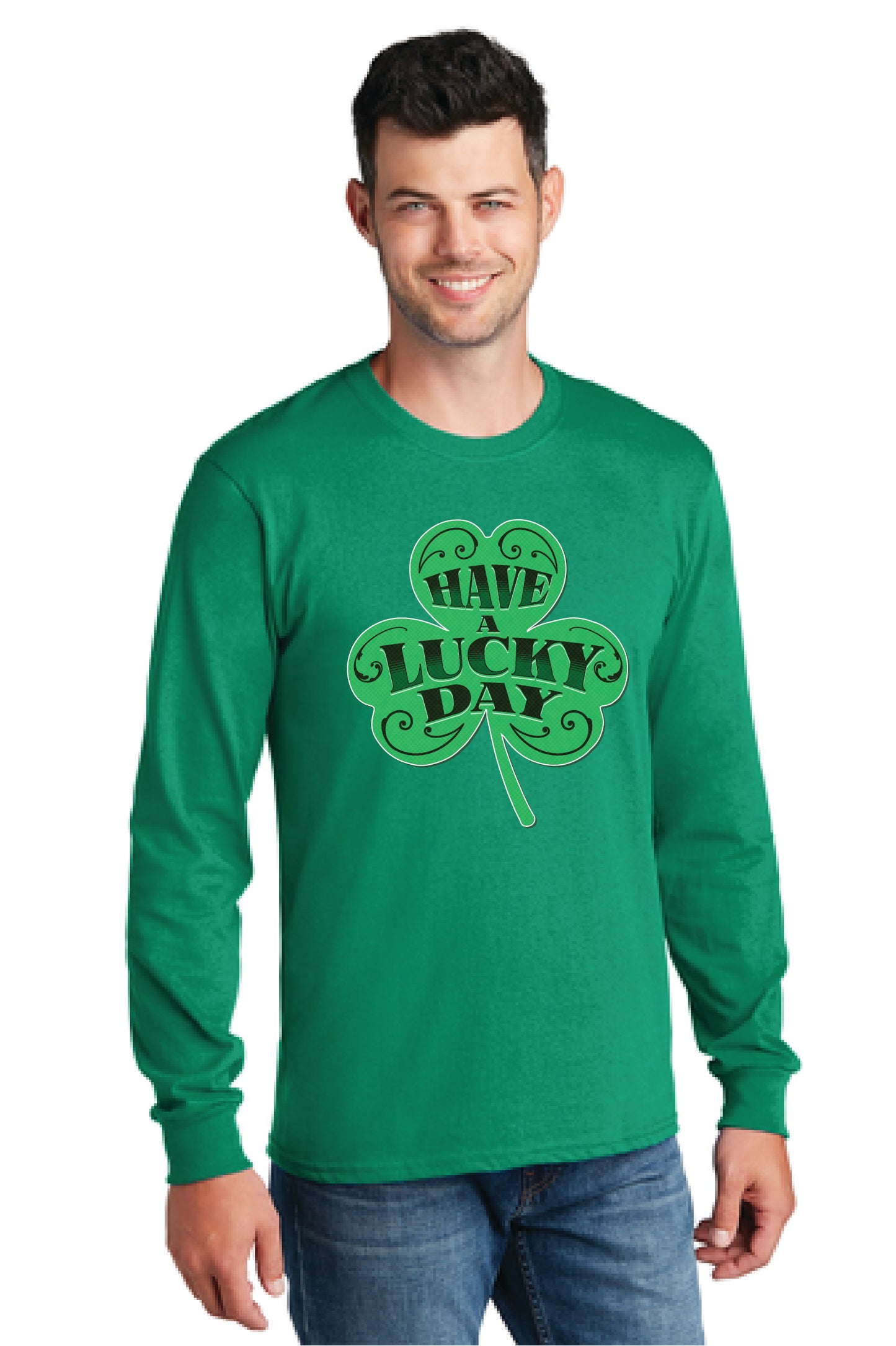 HAVE A LUCKY DAY PC54LS Port & Company® Long Sleeve Core Cotton Tee 13