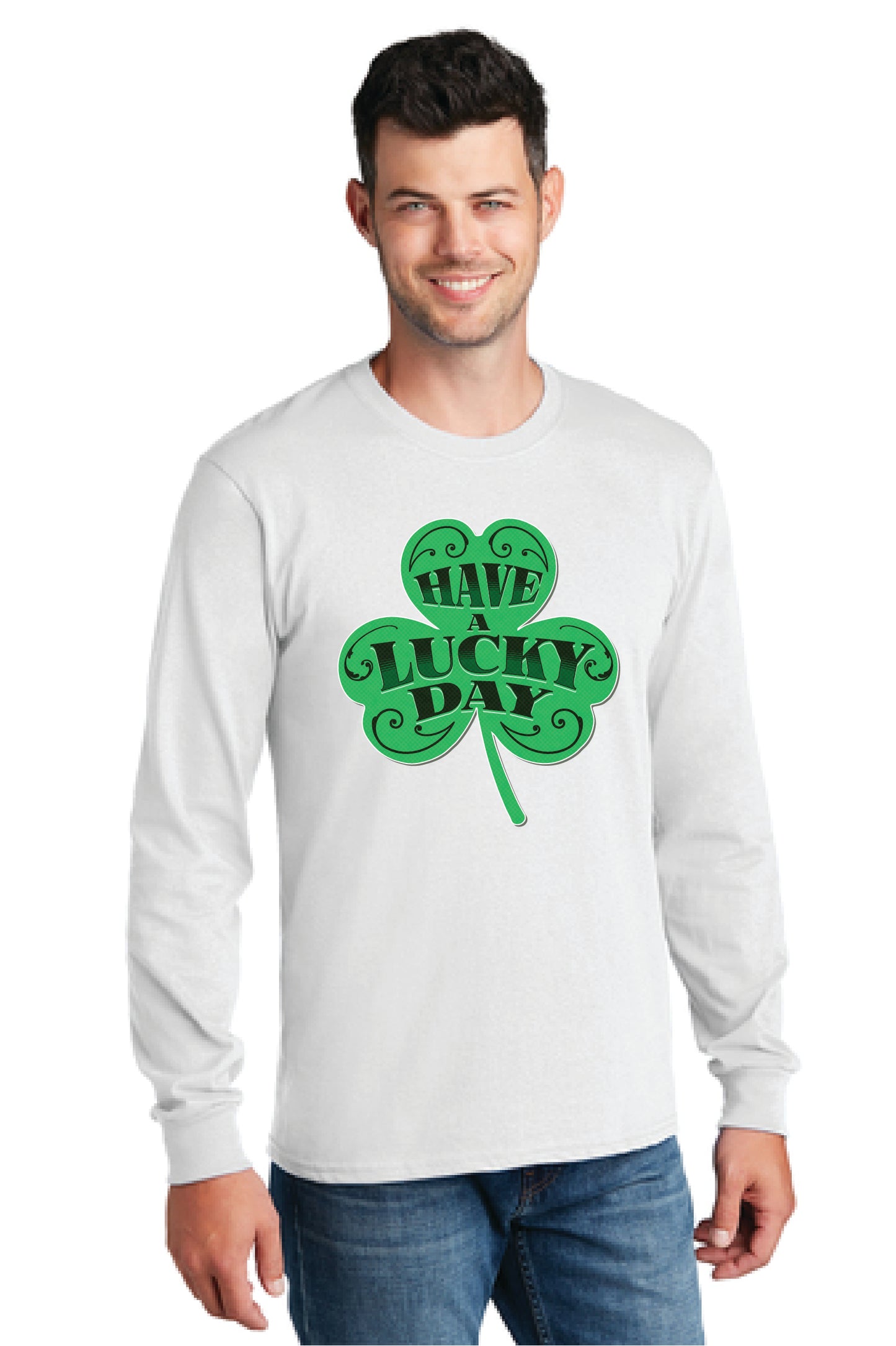 HAVE A LUCKY DAY PC54LS Port & Company® Long Sleeve Core Cotton Tee 13