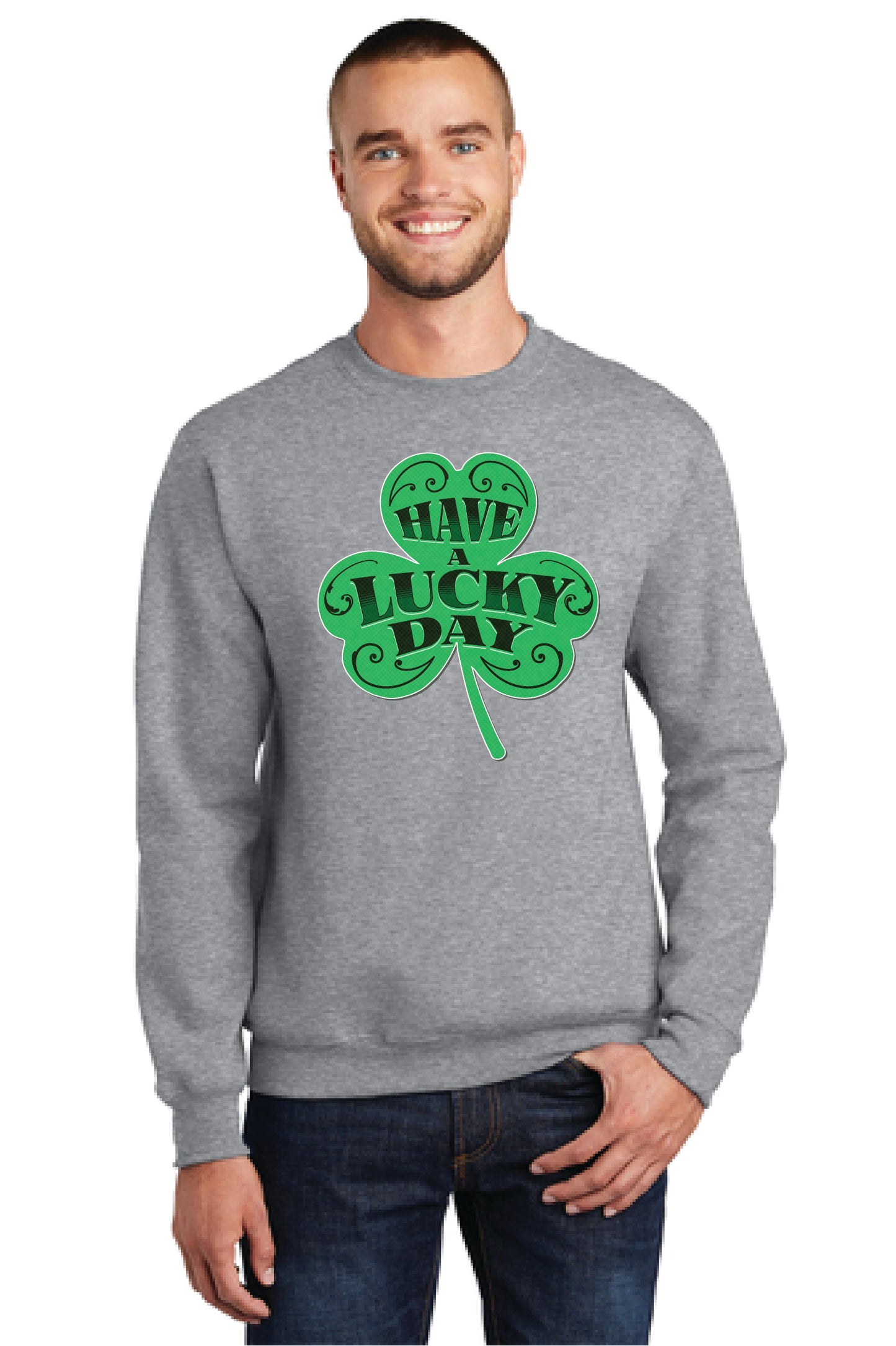 HAVE A LUCKY DAY PC78 Port & Company® Core Fleece Crewneck Sweatshirt 13