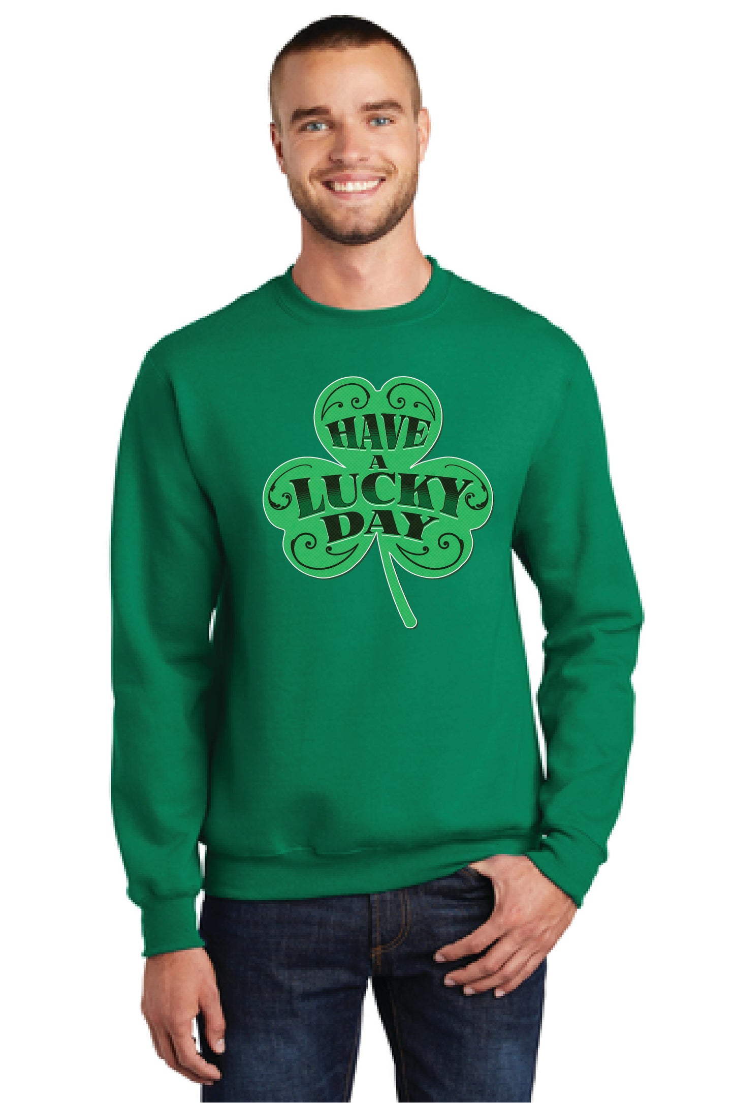HAVE A LUCKY DAY PC78 Port & Company® Core Fleece Crewneck Sweatshirt 13