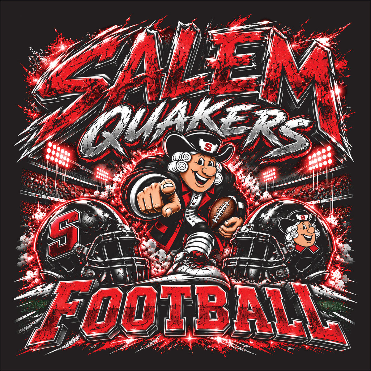 SALEM QUAKERS FOOTBALL PC55LS Port & Co™ Long Sleeve Core Cotton Tee SF-21