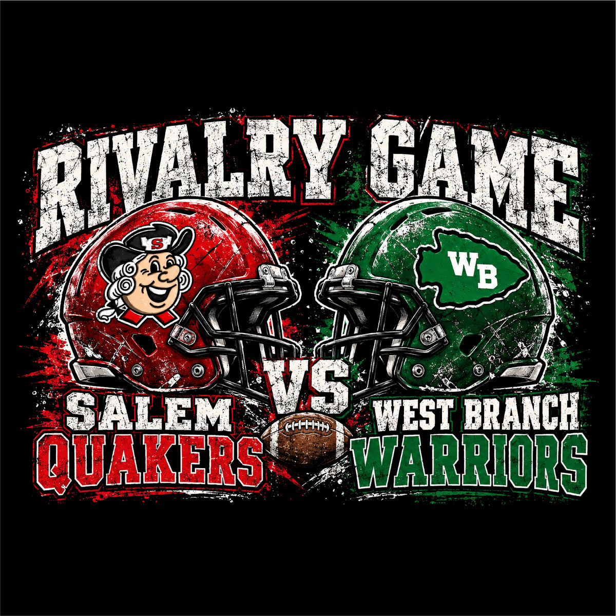 SALEM QUAKERS FOOTBALL PC55LS Port & Co™ Long Sleeve Core Cotton Tee SF-16