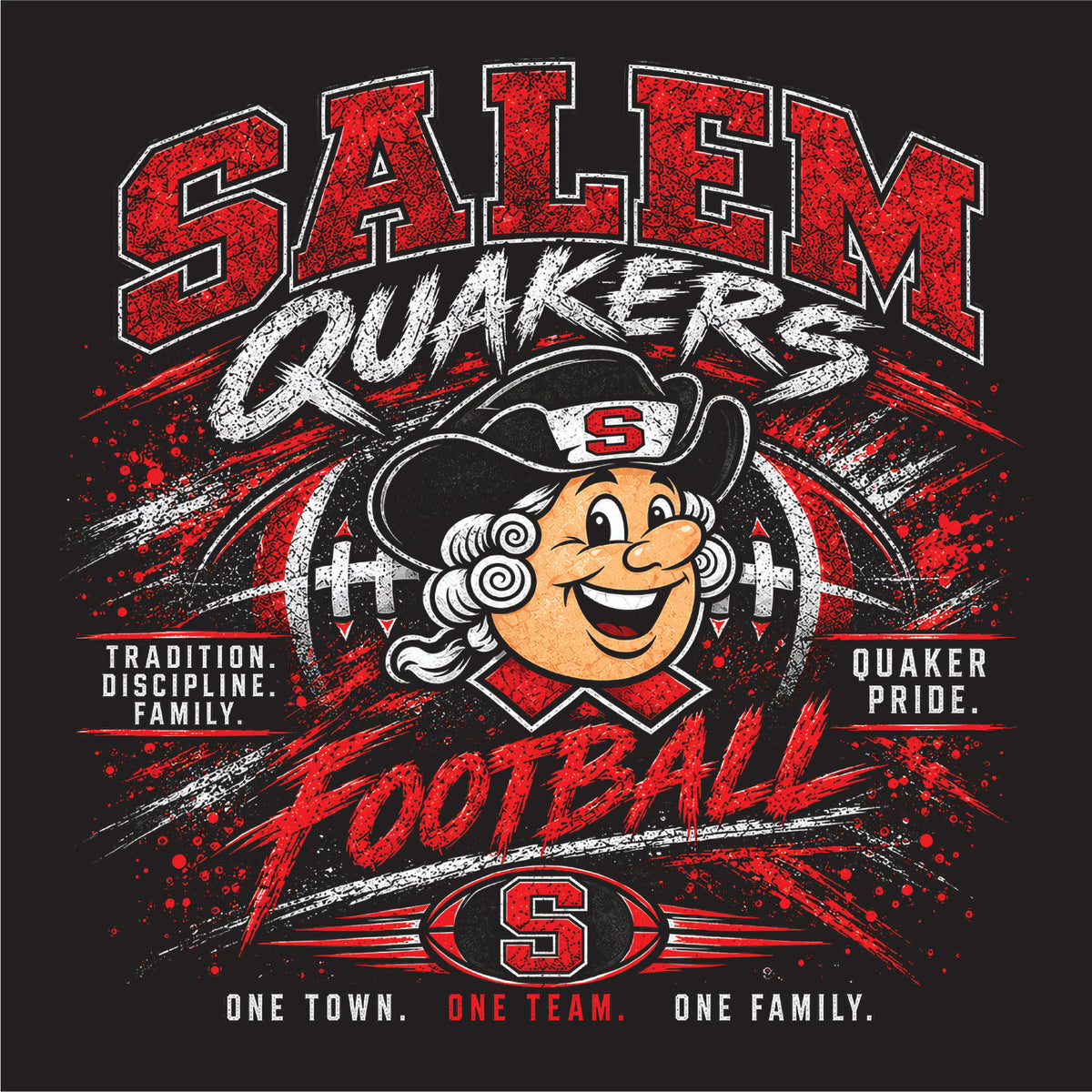 SALEM QUAKERS FOOTBALL PC55LS Port & Co™ Long Sleeve Core Cotton Tee SF-19