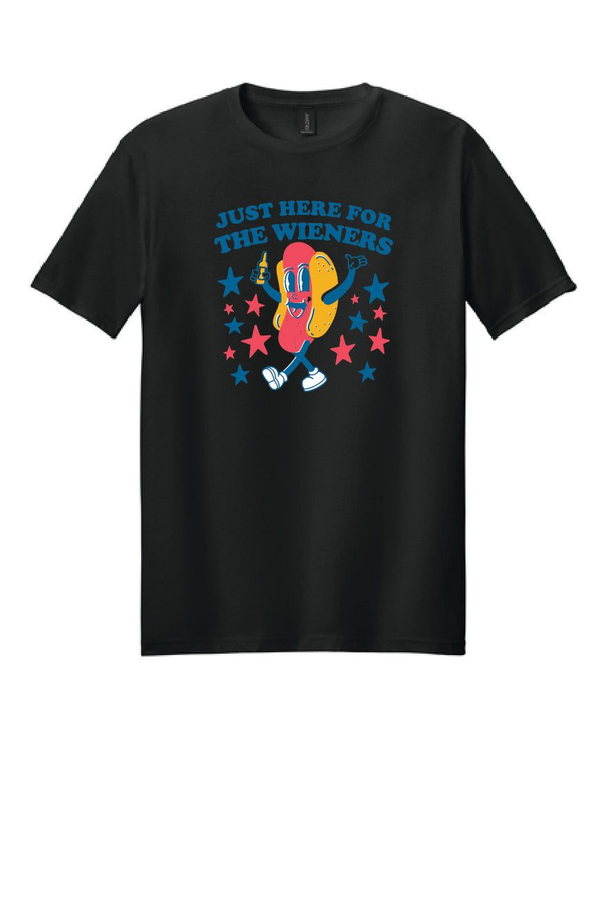 JUST HERE FOR THE WEINERS Gildan Softstyle® T-Shirt Unisex Short Sleeve Tee 3
