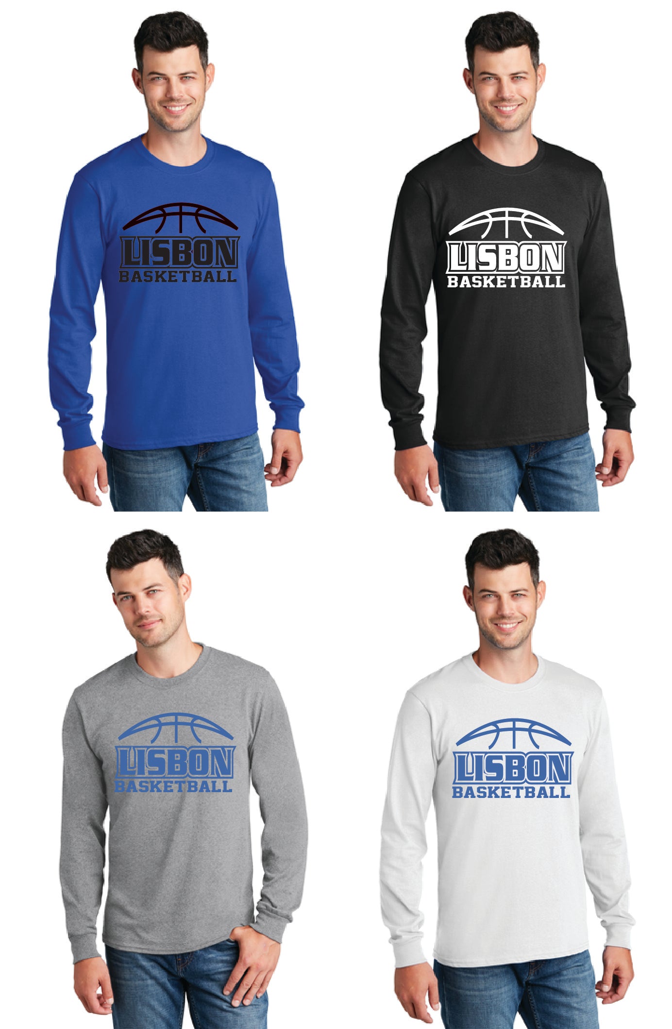 Lisbon Blue Devils Basketball PC55LS Port & Company® Long Sleeve Core Blend Tee 1