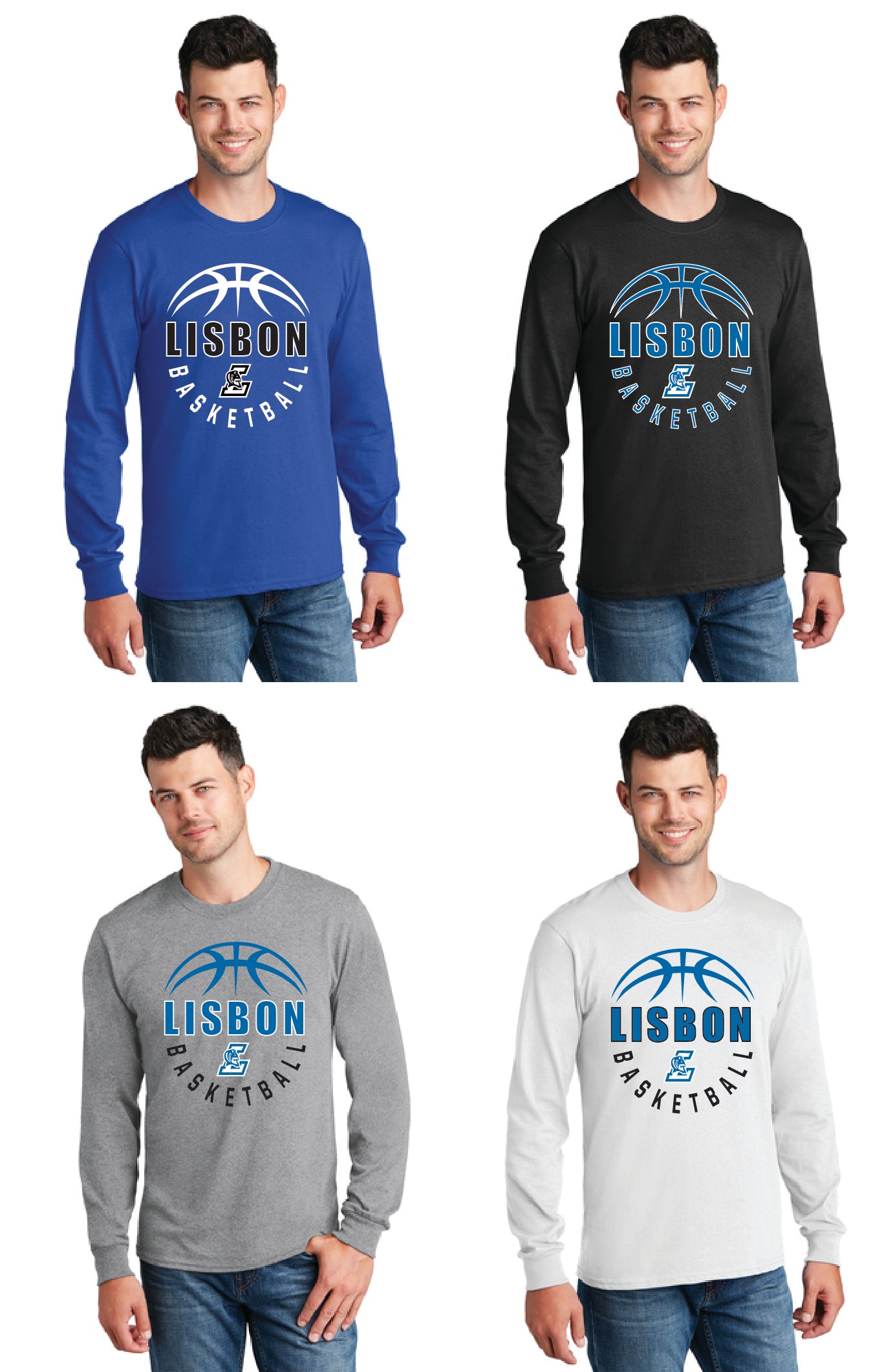 Lisbon Blue Devils Basketball PC55LS Port & Company® Long Sleeve Core Blend Tee 2