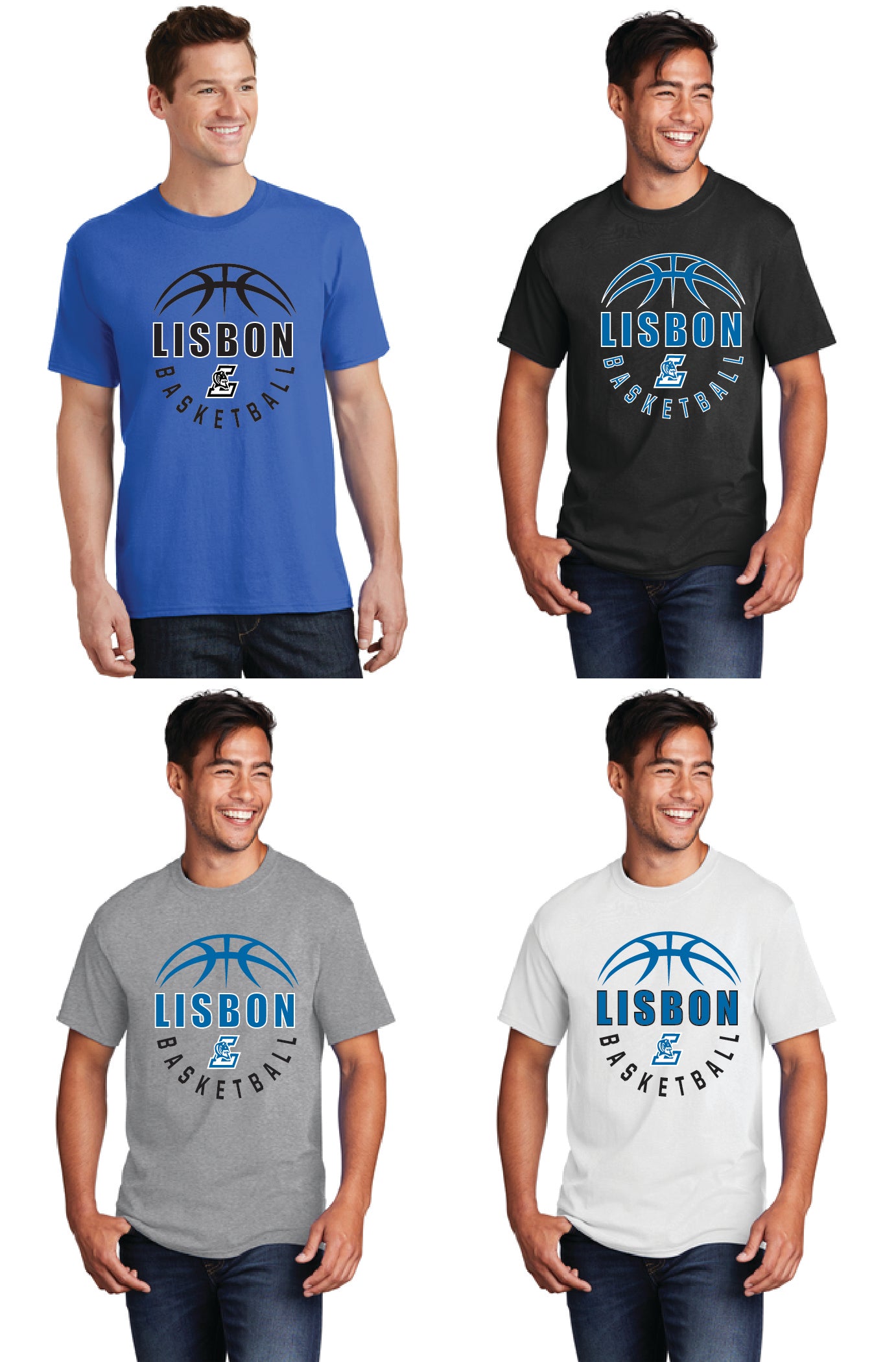 Lisbon Blue Devils Basketball PC55 Port & Company® Core Blend Tee 2